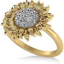 Allurez 14k Gold 0.19ct Diamond Sunflower Fashion Ring