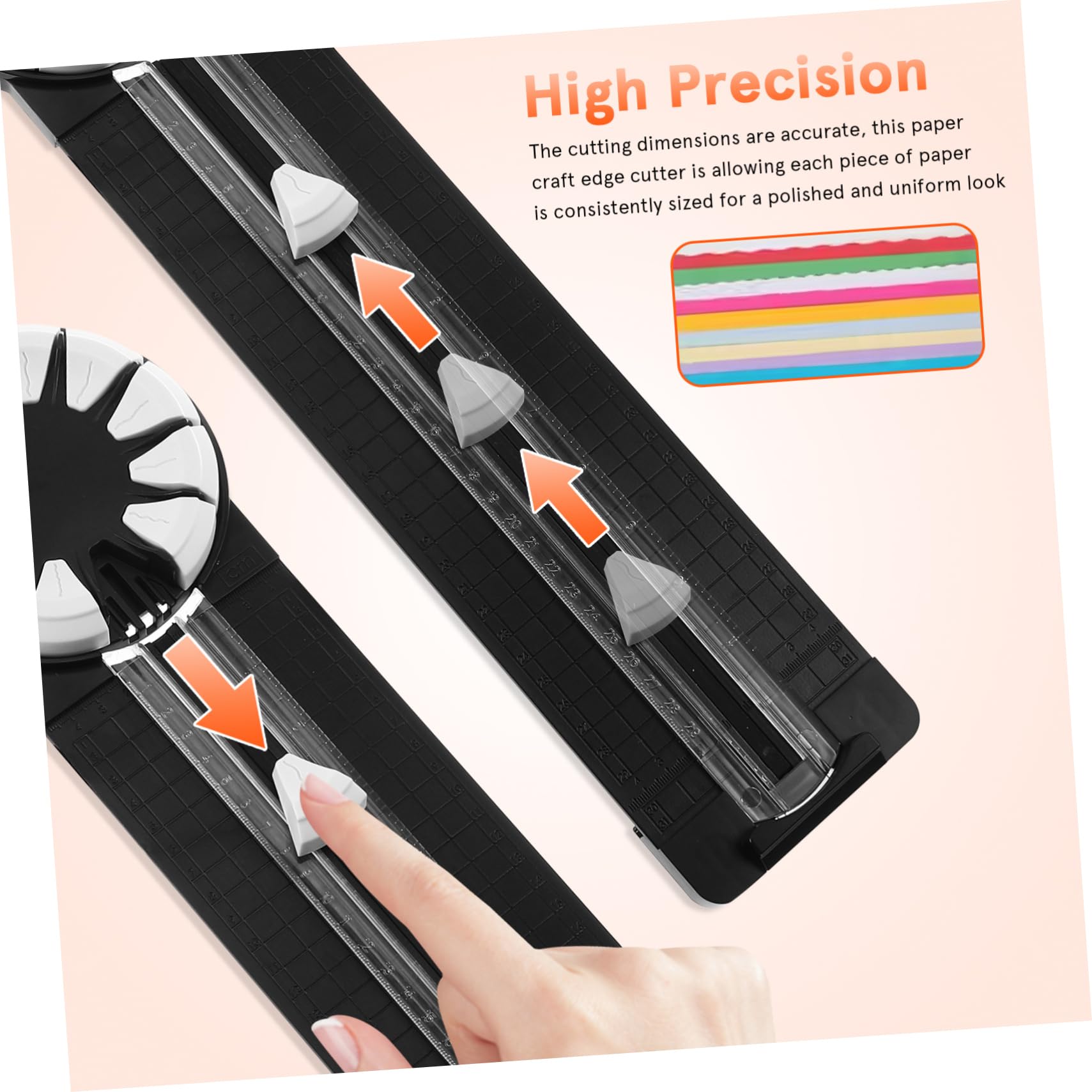 NUOBESTY Cortador de Bordes de Papel, Máquina de Corte de Plástico Negro, Alta Precisión para Fotos y Papel Grueso en Manualidades y Scrapbooking
