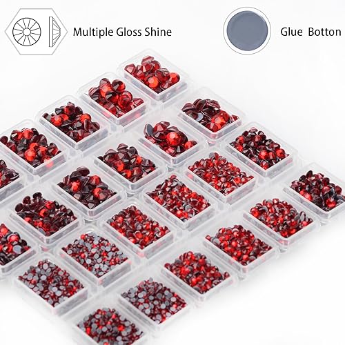 Miniatura 2 de CHCCOYE 8000 unidades de piedras preciosas de cristal redondas de fijación en caliente, piedras de cristal con parte trasera plana para hacer