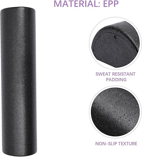 Miniatura 3 de STOBAZA High-Density Semicircular Yoga Roller Black Muscle Massager for Fitness Back Relief Pilates and Exercise Training