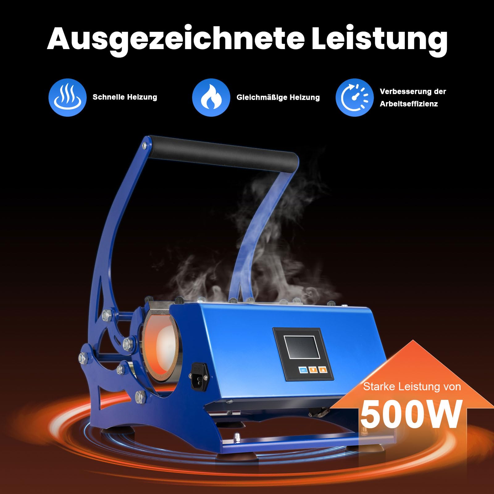 6 in 1 Tassenpresse Sublimationspresse - Transferpresse Mug Press 8-30OZ, 500W - 200 ℃ Schnelles Erhitzen, Multifunktionale Becherpresse, Sublimation Tasse Drucken mit Digitalanzeige