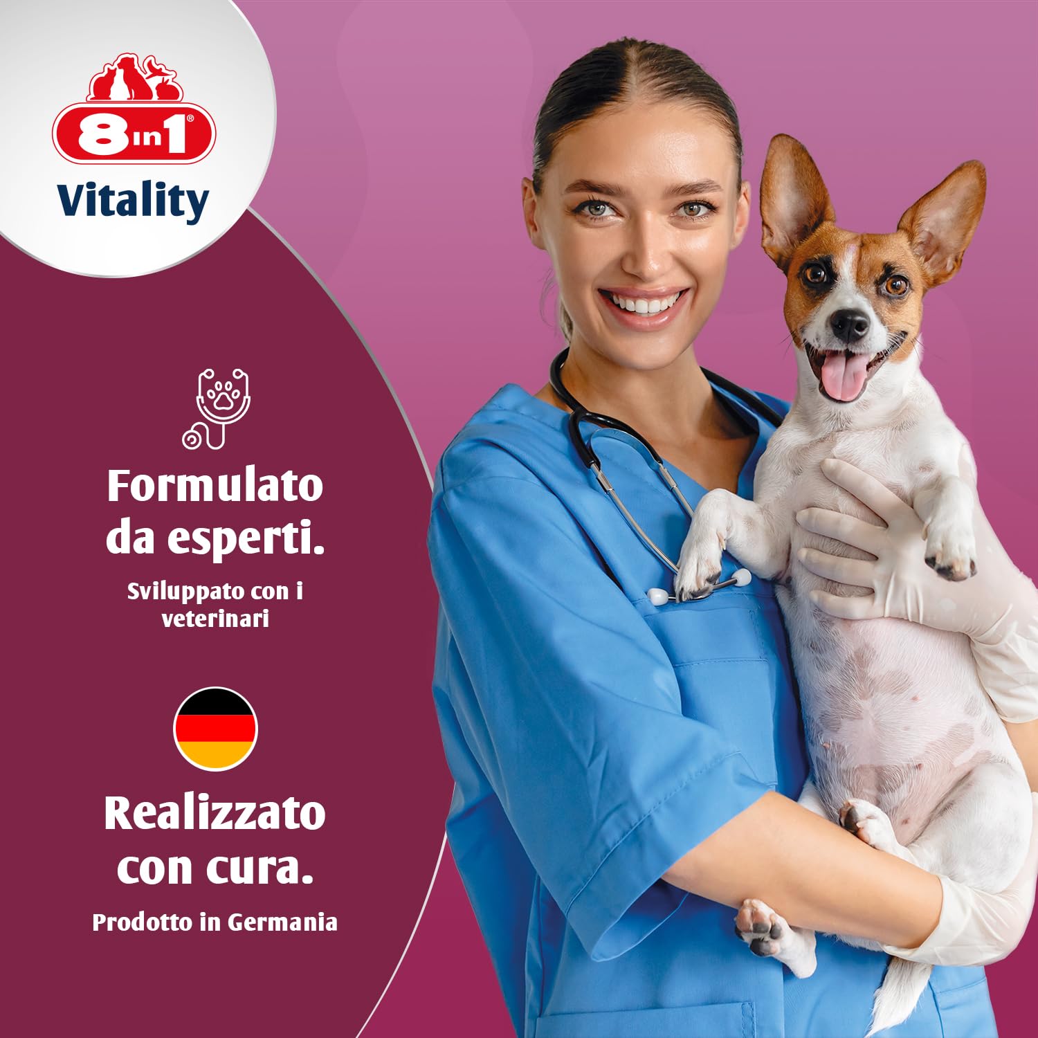 8in1 Compresse di Lievito di Birra per cani - Combinazione unica di vitamine per tutti i cani, supporta la cura della pelle e del pelo, 1 lattina (260 compresse)