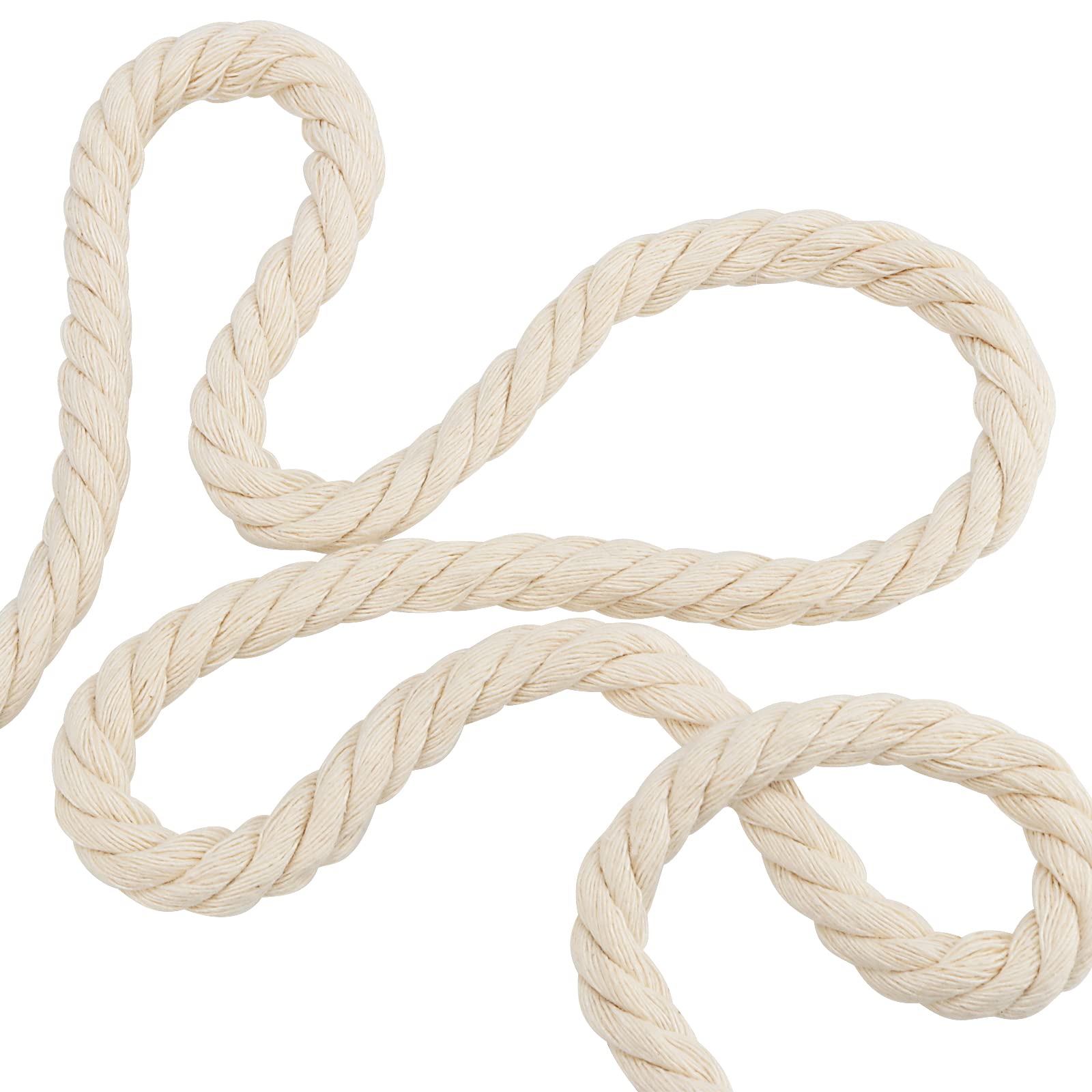 SUNTQ Corda In Cotone Morbido Per Macramè - 3mm X 100m, 4 Capi Ritorti - Per Decorazioni Fai Da Te, Appendiabiti, Piante, Artigianato