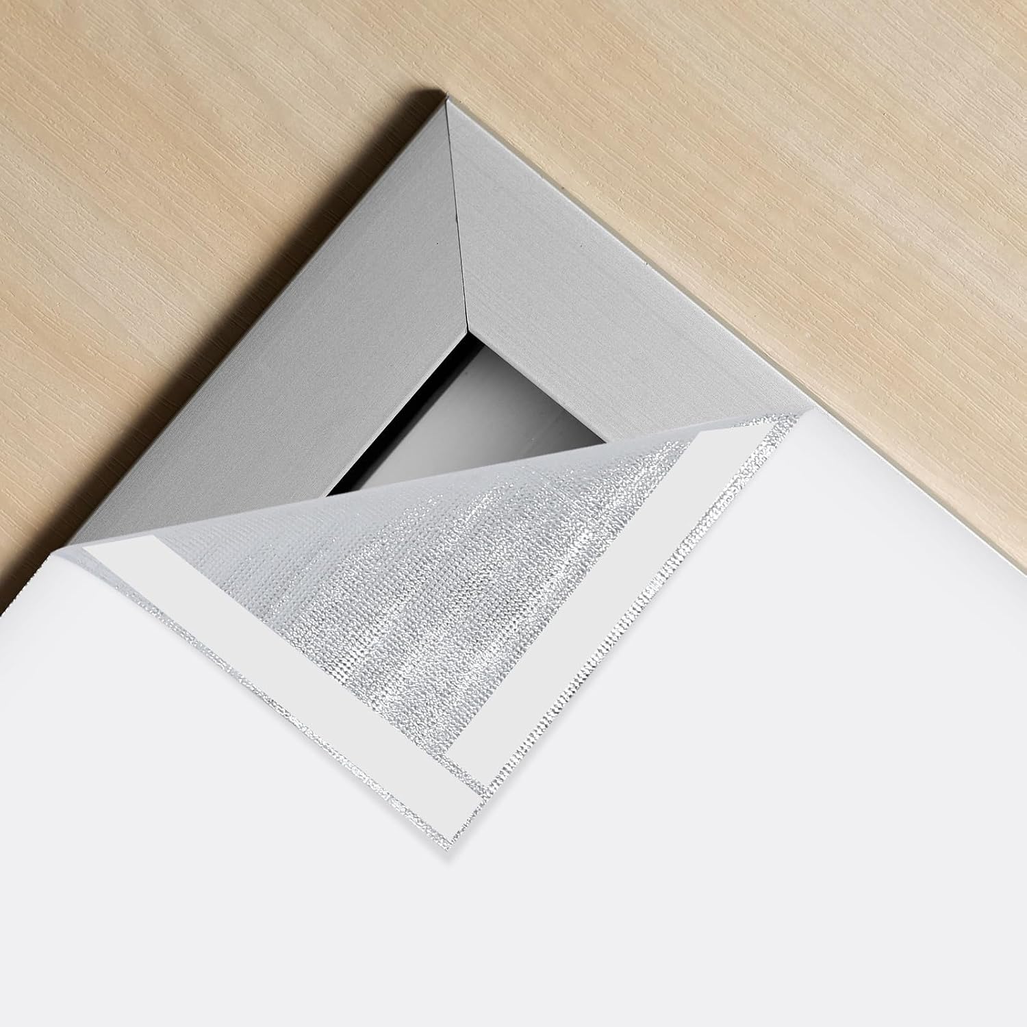 TOYANDONA Attic Fan Insulation Cover - Attic Vent Insulation Cover with Adhesive Strips for Access Stairs Ceiling Door Vent Shutter Seal, 50. 7x50. 7 Inch, Easy Cut to Fit