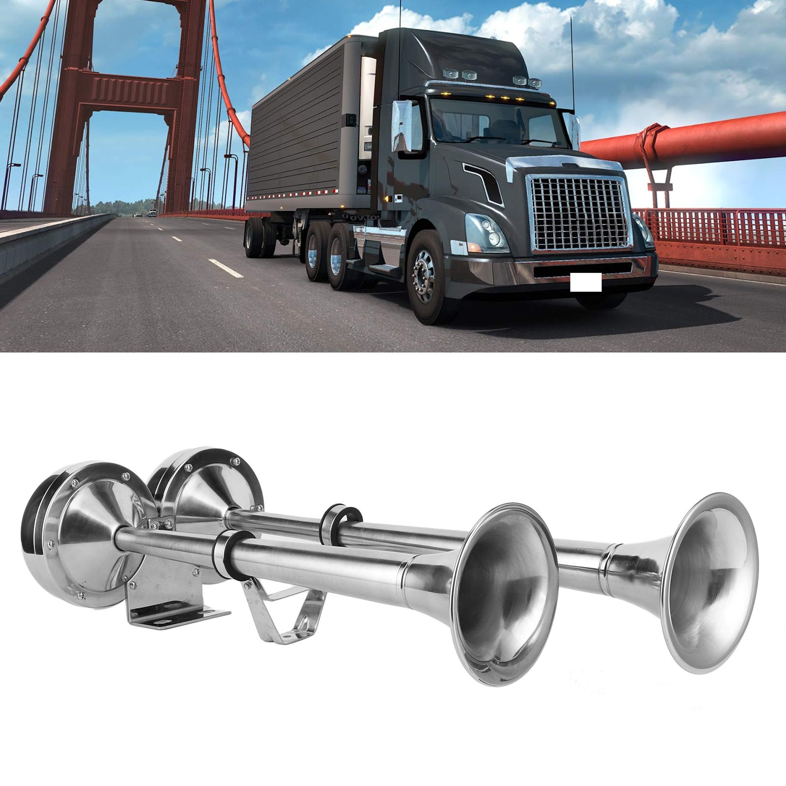 DSA-0181/01 Marine Boat 12 Volt Loud Siren Dual Trumpet Air Horn *NEW*FREE SHIP* - Max Marine Outlet - View #7