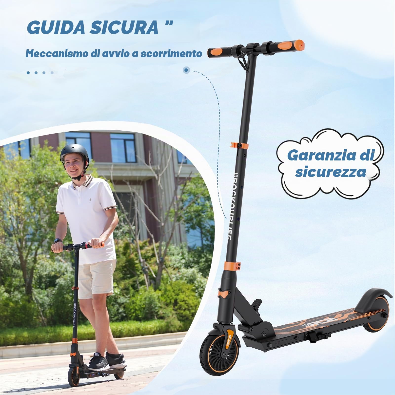 RCB Monopattino Elettrico Bambini da 8-12-16 anni, Solo 7.55KG Pieghevole Monopattino Elettrico, 250W Motor, Autonomia Max 16KM, Max 20KM/H, Regalo per Bambini ed Adolescenti