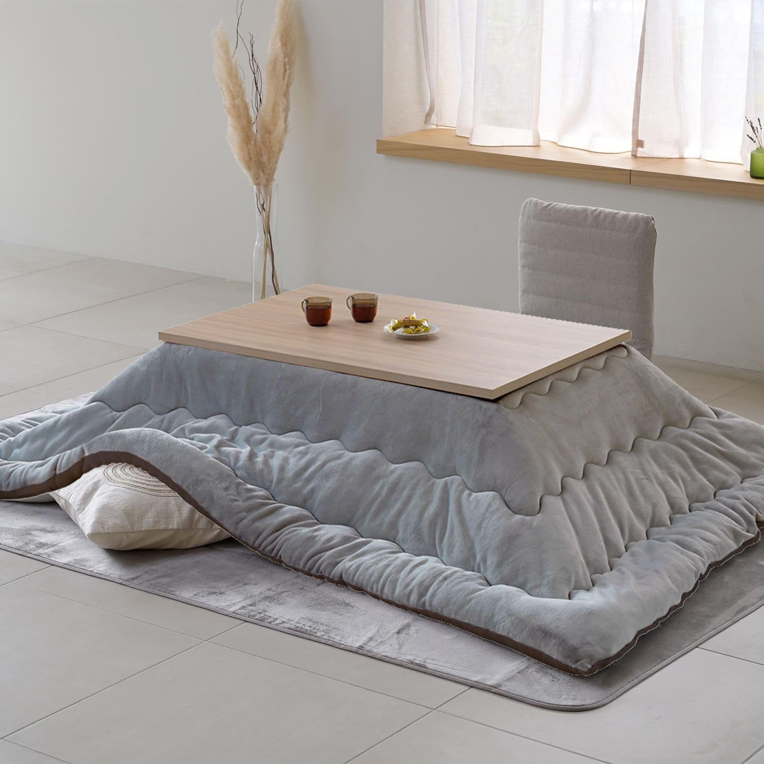 送料無料/高級オールシーズンダイニングワイドこたつ１５０＆掛け布団2点セット ダイニングこたつ・こたつ布団 5点セット （ハイタイプこたつ 長方形