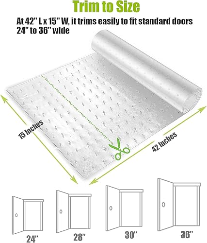 Miniatura 3 de Protector de alfombra de plástico para mascotas, tapete antiarañazos para puerta de gato, protector transparente antiarañazos debajo de la puerta,