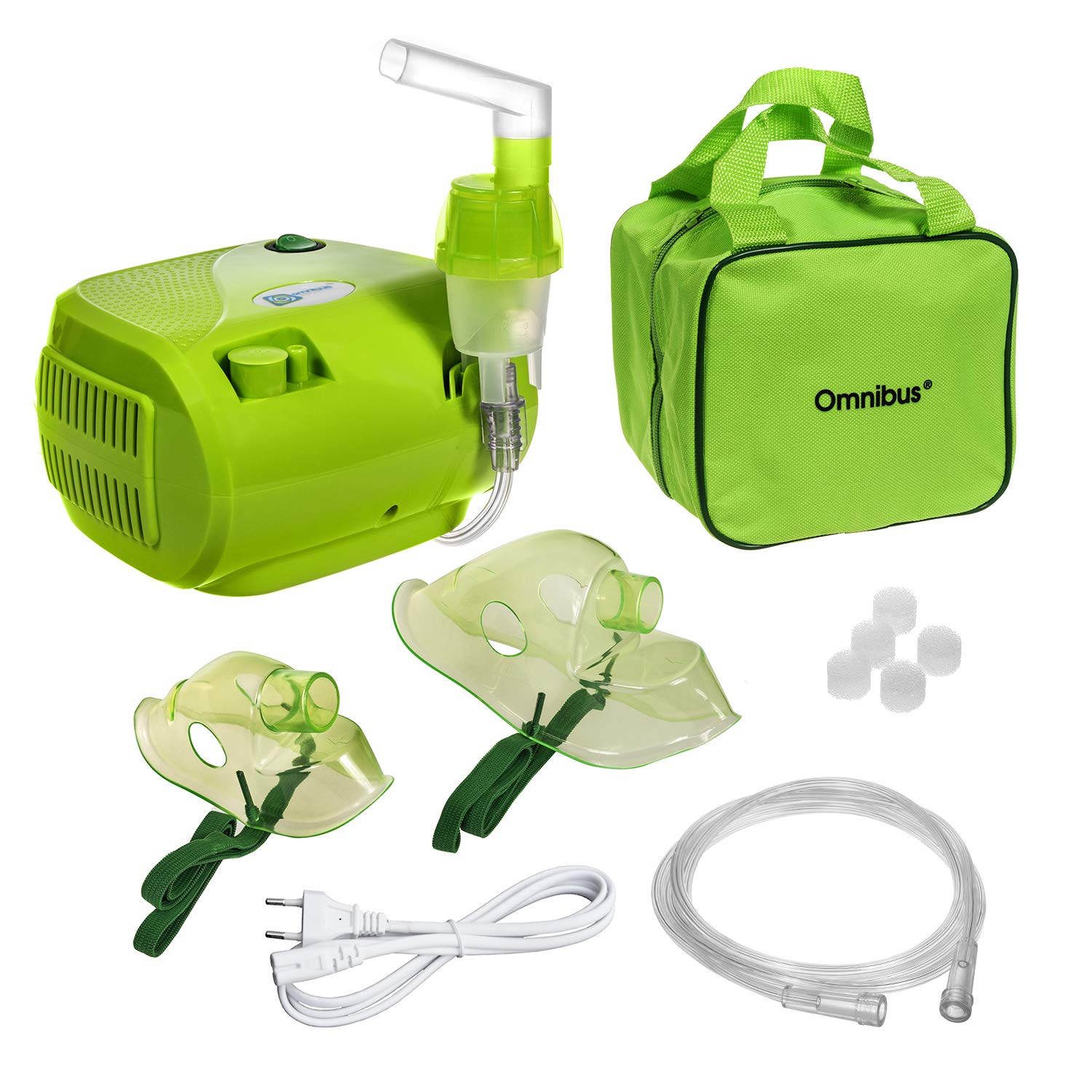 Inalatore Nebulizzatore NEB Omnibus BR-CN116 B BAG Per Bambini Adulti (Verde con Verde)