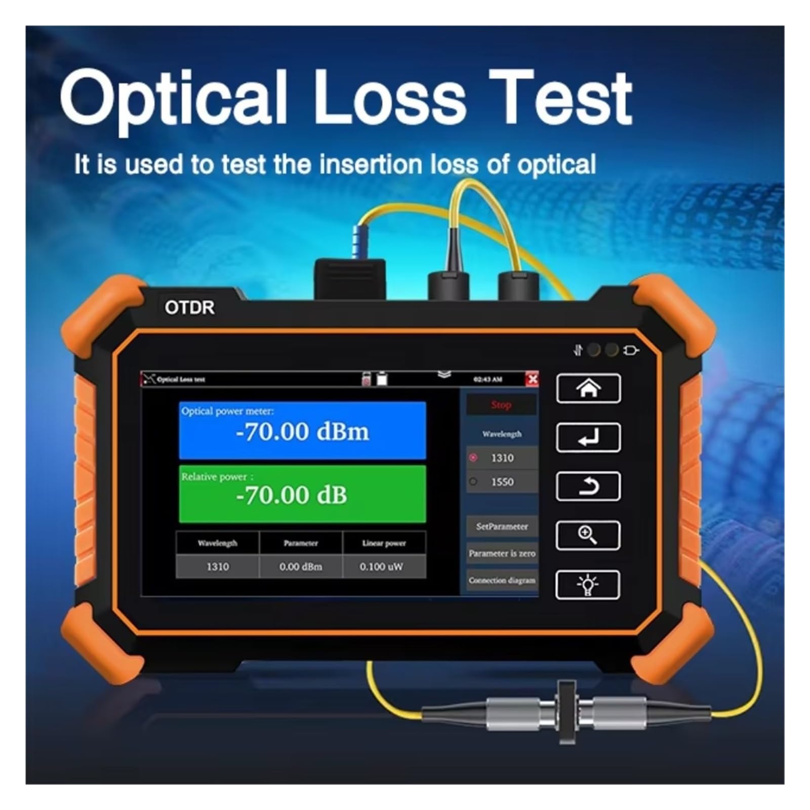 Testeur OLED OTDR De 4 Pouces, Écran Tactile MOT-30, Réflectomètre Optique Dans Le Domaine Temporel, Câble Utp, Fiber Mesure Fiable(MOT-1310 1550-26 24)