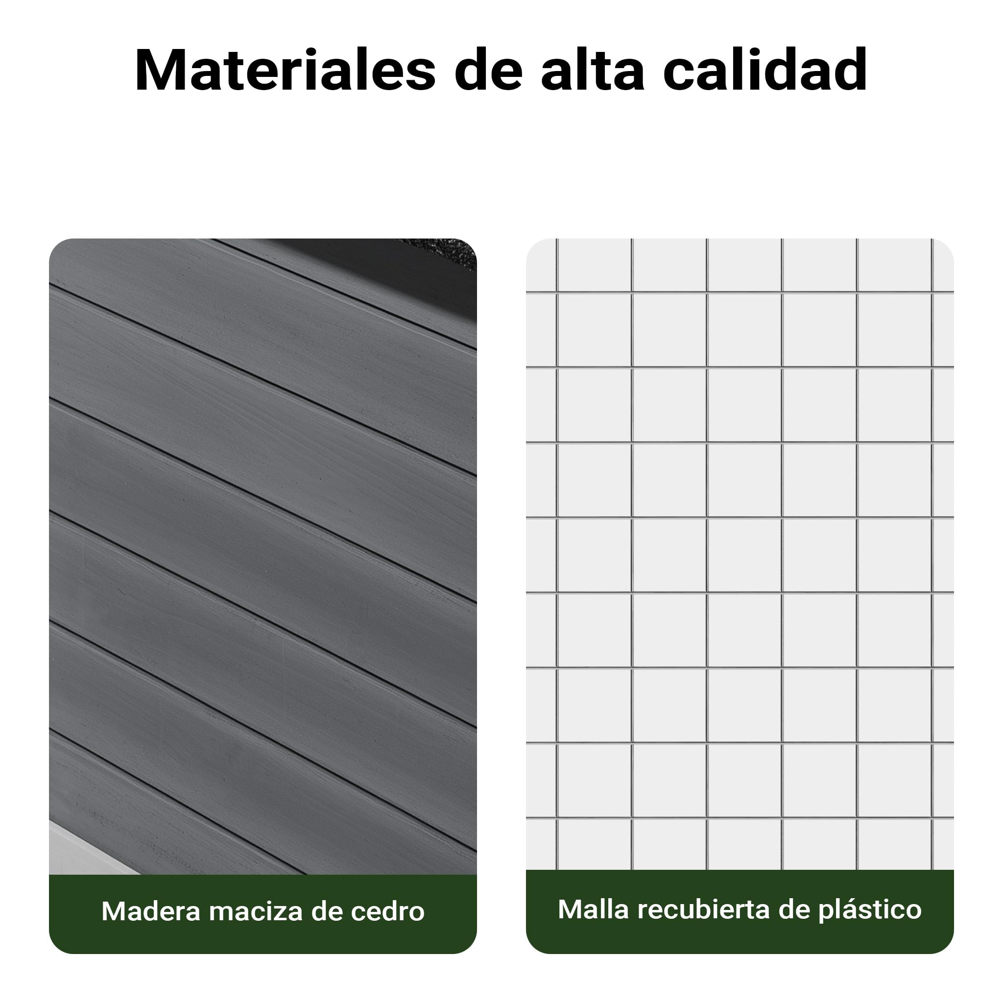 Gallinero de Madera Gris Claro 1535 x 525 x 685 mm, nidos y Corral, Bandeja extraíble para Limpieza