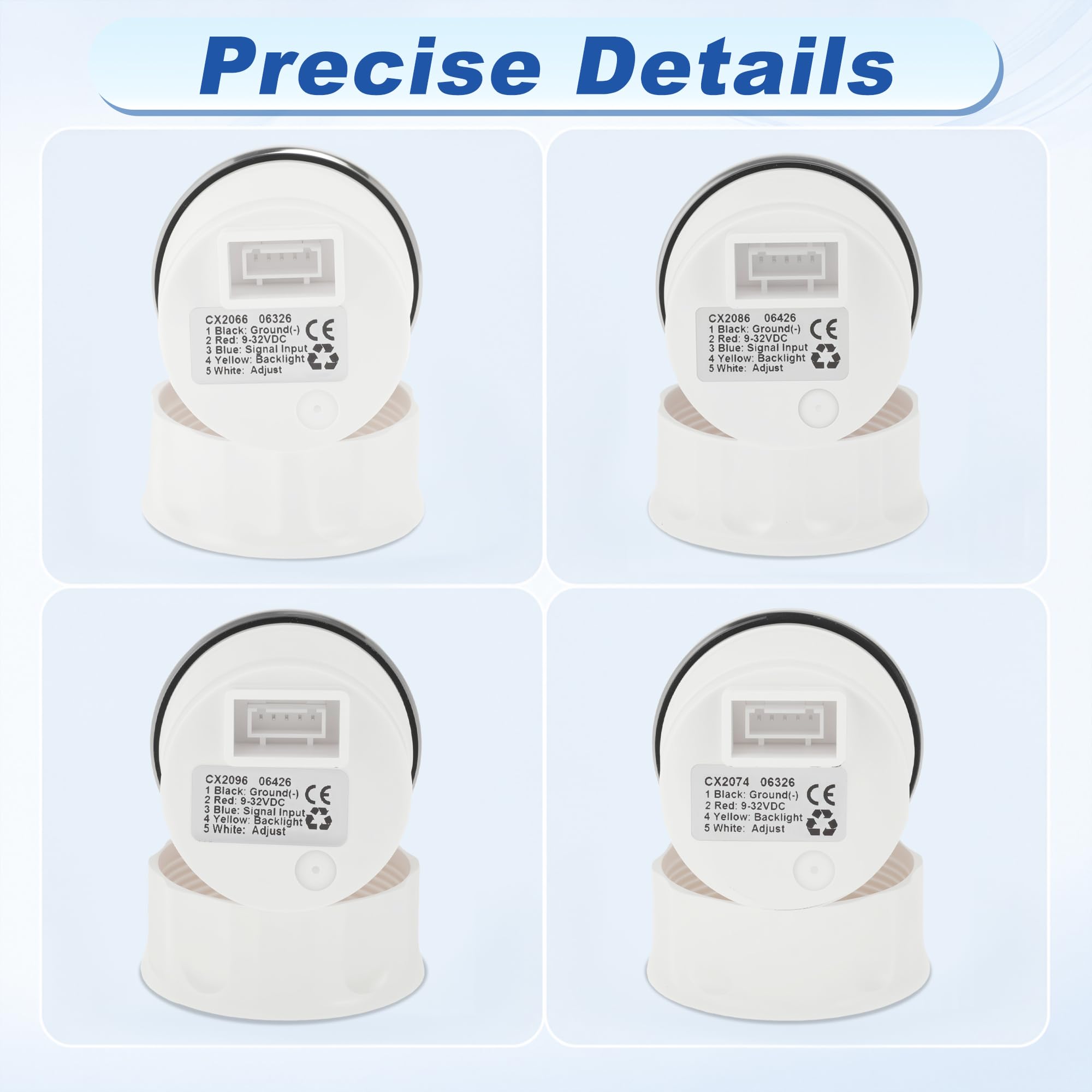 A ABSOPRO Set Indicatori Nautici/Auto Allarme Pressione Olio 2-1/16"