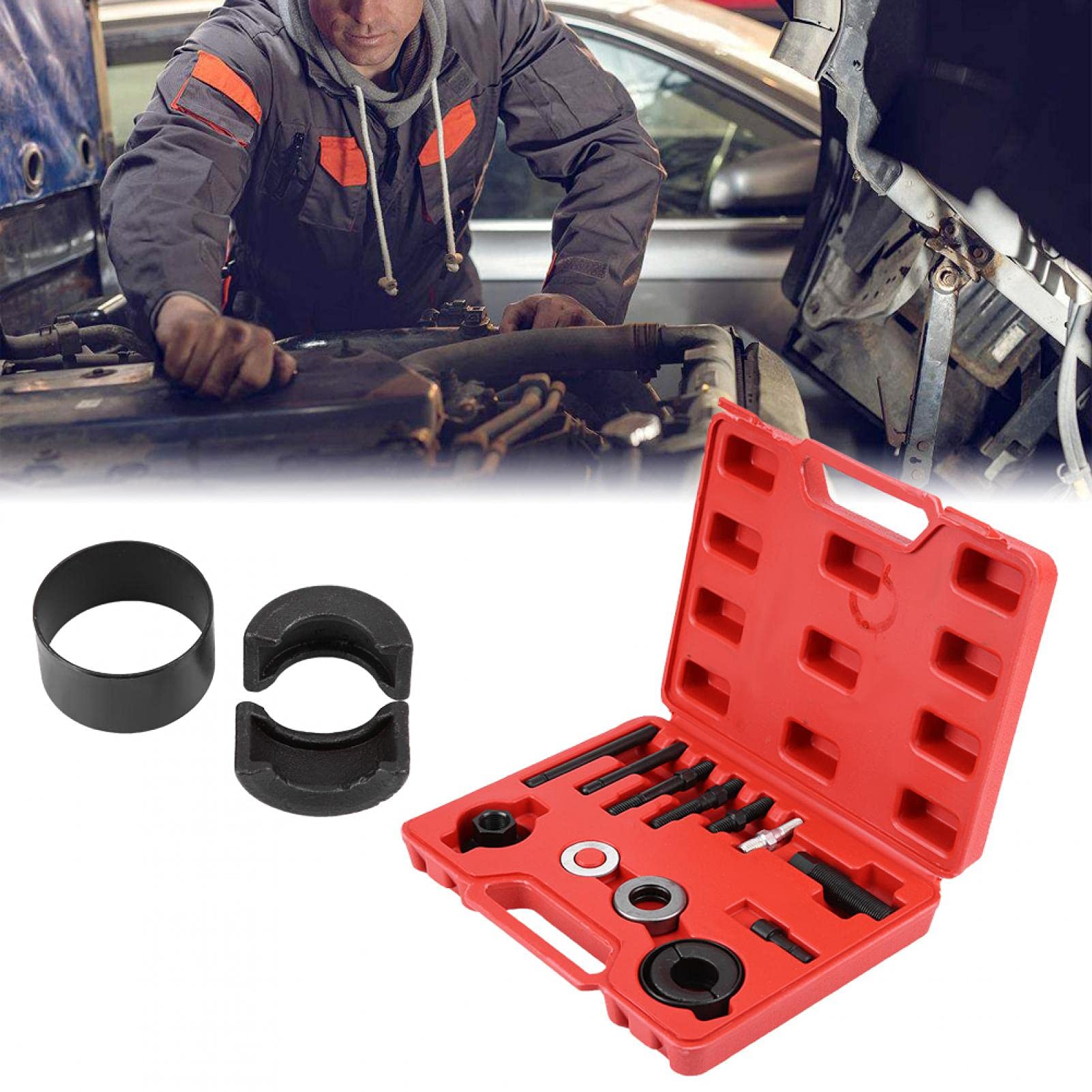 Yctze Extracteur De Poulie De Direction Assistée Professionnel avec 3 Outils Installateur Et Démonteur pour Pompe De Direction teur Et d'autres Applications Automobiles dans Set Complet