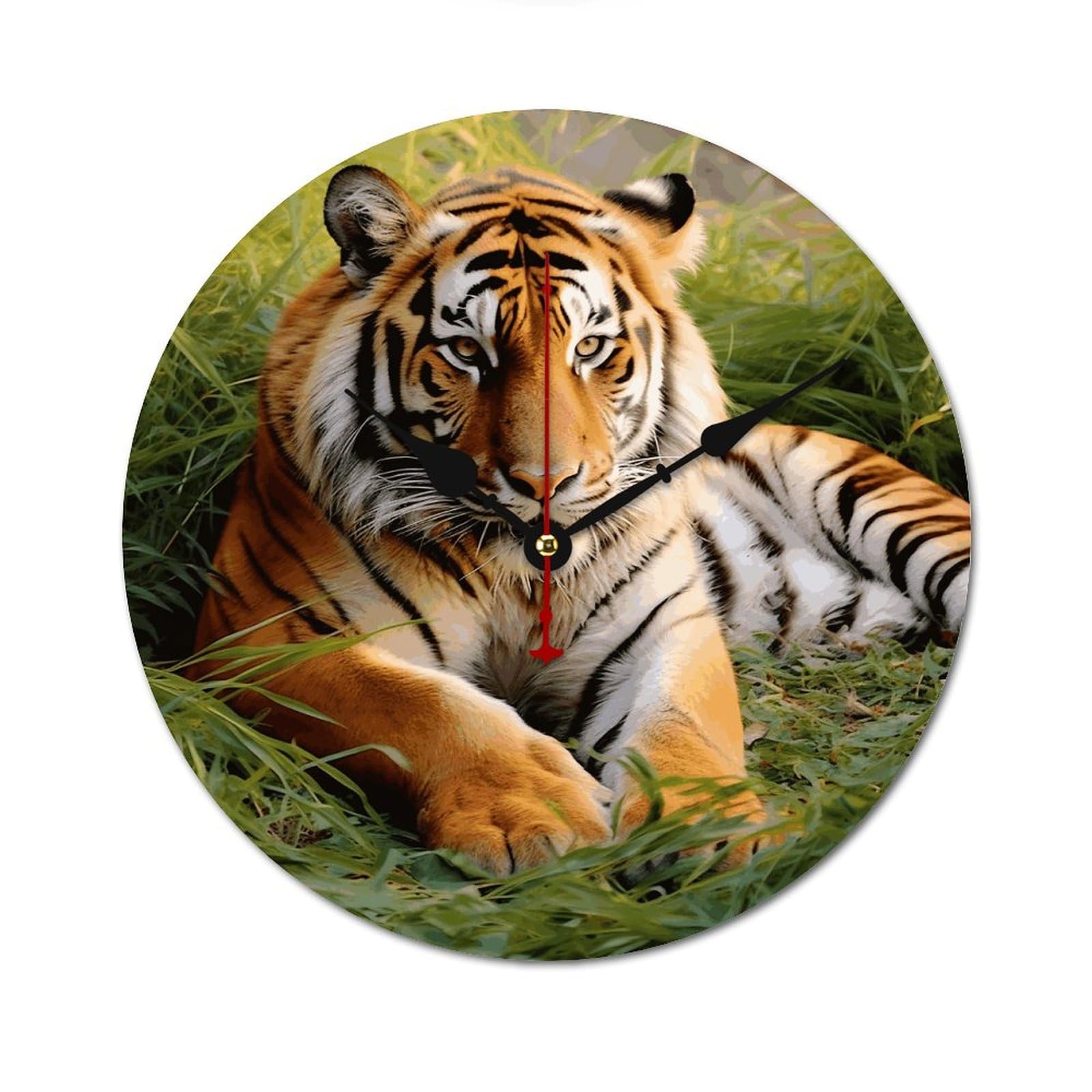 Horloge pour la maison motif tigre en bois salon et chambre