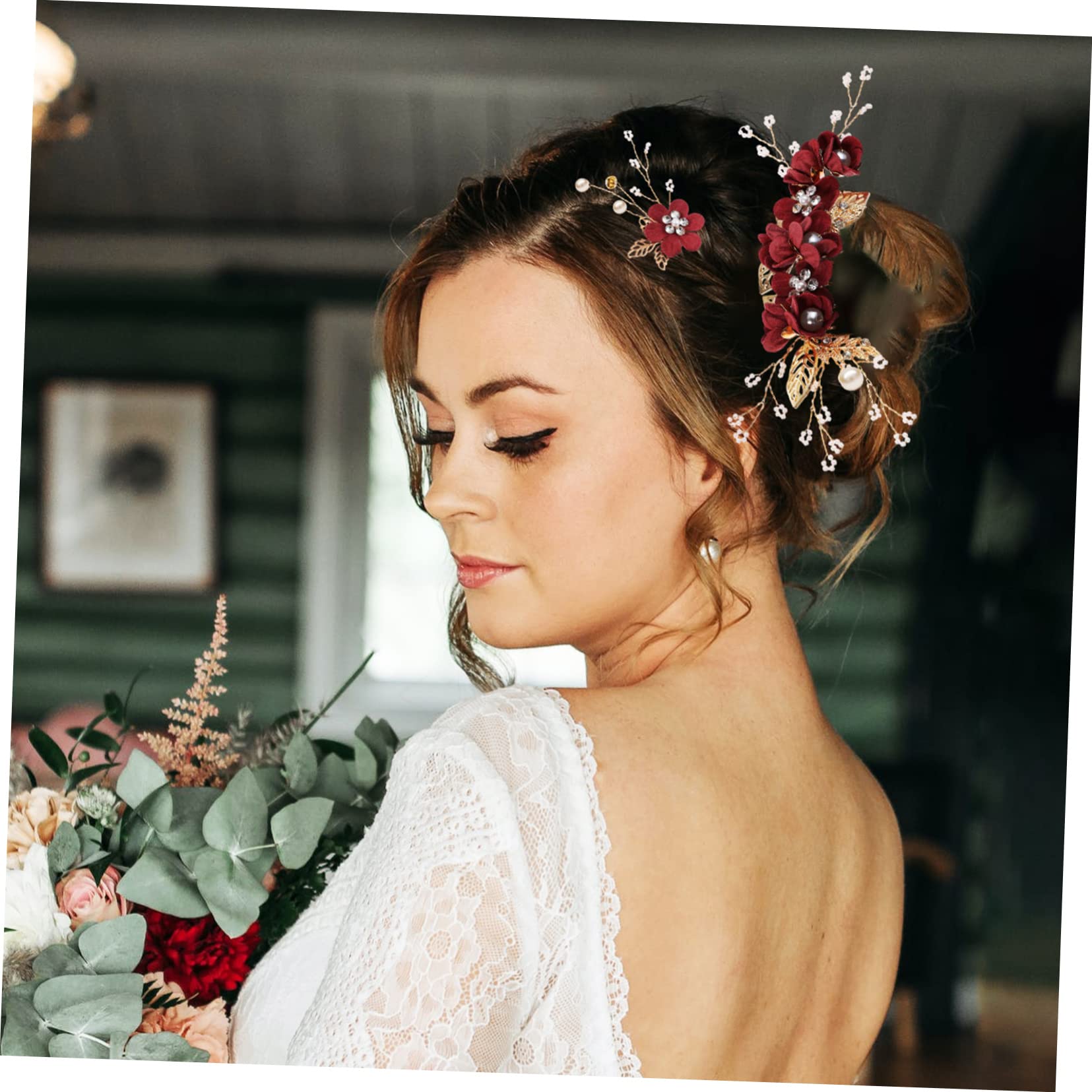 2set Fermaglio Matrimonio per Capelli da Sposa Perle Finte e Strass Pettine Laterale Accessori per Capelli per Sposa e Damigella d Onore