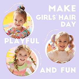 Dreamlover Colored Hair Extensions for Kids, Crazy Hair Day Accessories for Girls, 24 Pieces