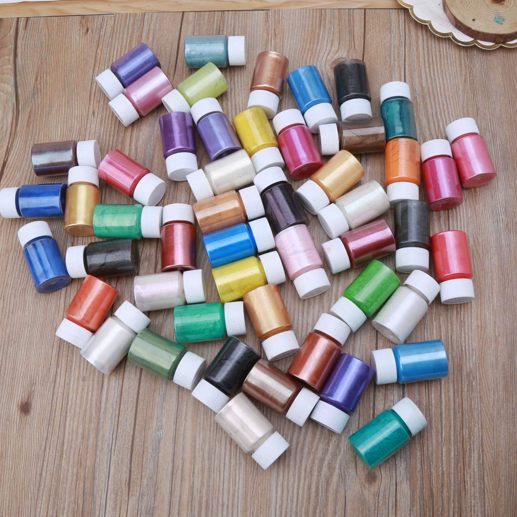 Pigmento de cambio de color en polvo de 50 colores para pintura de resina epoxi, fabricación de jabón, polvo de mica para resina epoxi