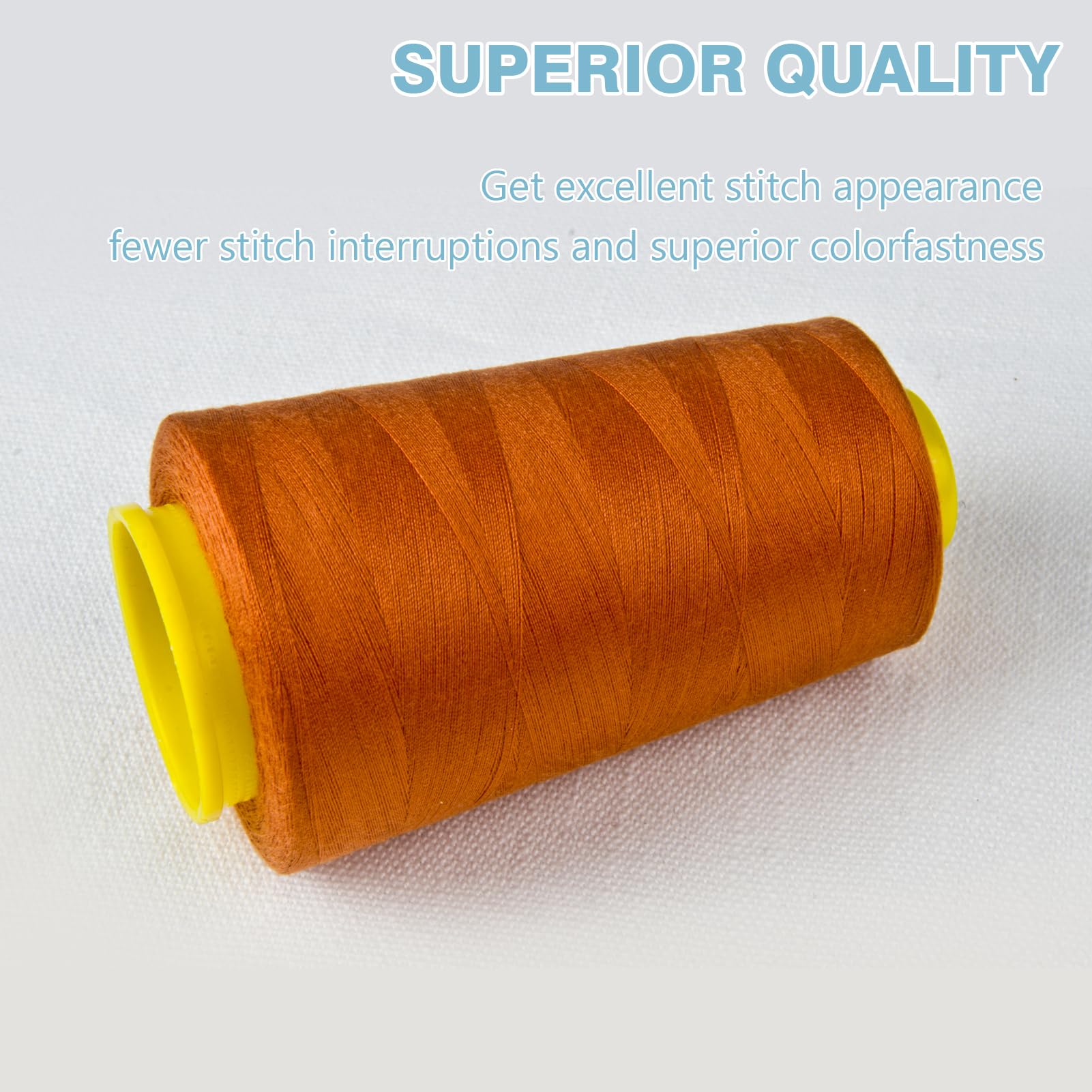 Serger Thread, All-Purpose Thread for Sewing Polyester, 4 Cones of 3000 Yards Each Spool for Sewing Machine (Ginger) - Image 3