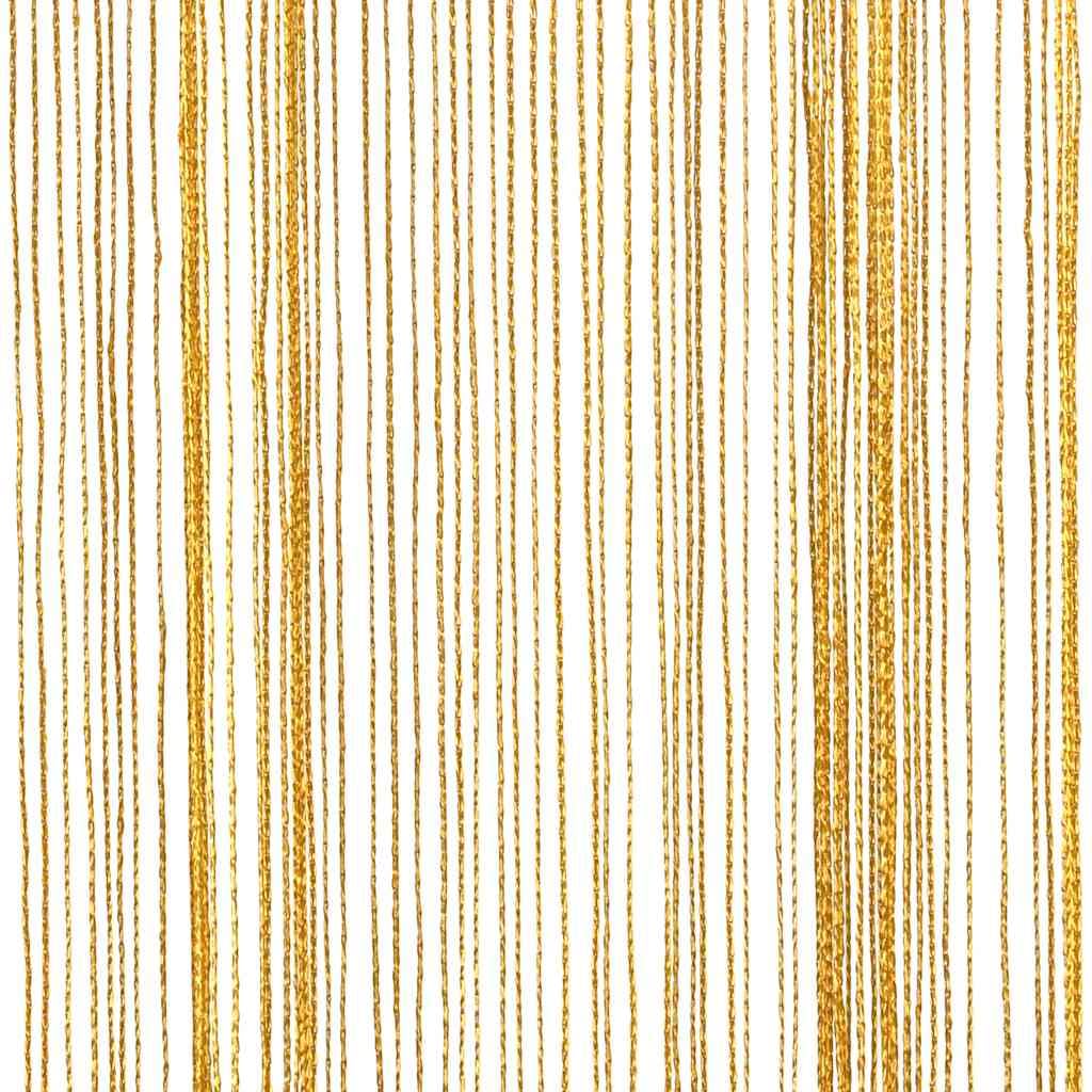 Fadenvorhänge, 2 Stück, Gold, 100 x 250 cm, Dekoration, Fensterbehandlungen, Vorhänge und Vorhänge