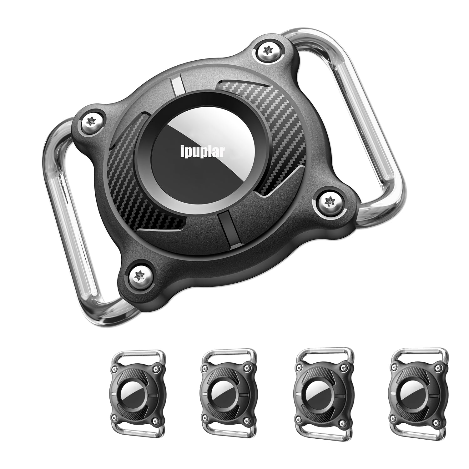 Air Tags-4 Pack | Dog Air tag Holder|Waterproof-Air tag Dog Collar Holder with Removable Metal Loop,Light Weight fit Width1.2in/ Thick0.18in Air tag Collar Holder