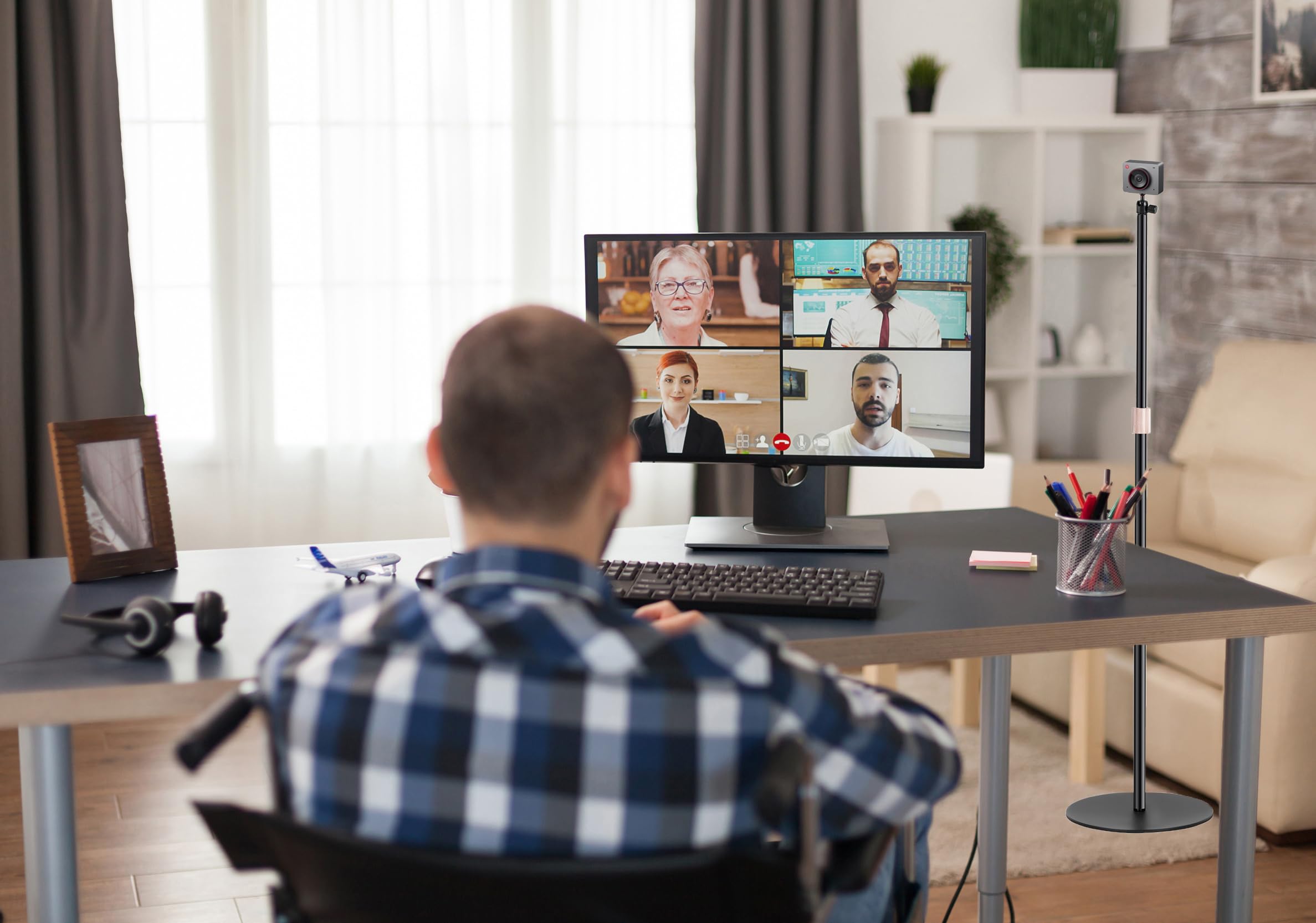 Supporto da terra per webcam da 160 cm, compatibile con OBSBOT Tiny 2/Tiny SE/Meet-2-4K/Meet SE/Meet Webcam