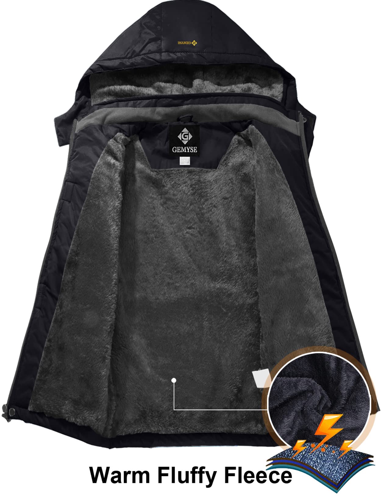 GEMYSE Chaqueta de Esquí Impermeable Niños Abrigo Invierno Antiviento Capucha