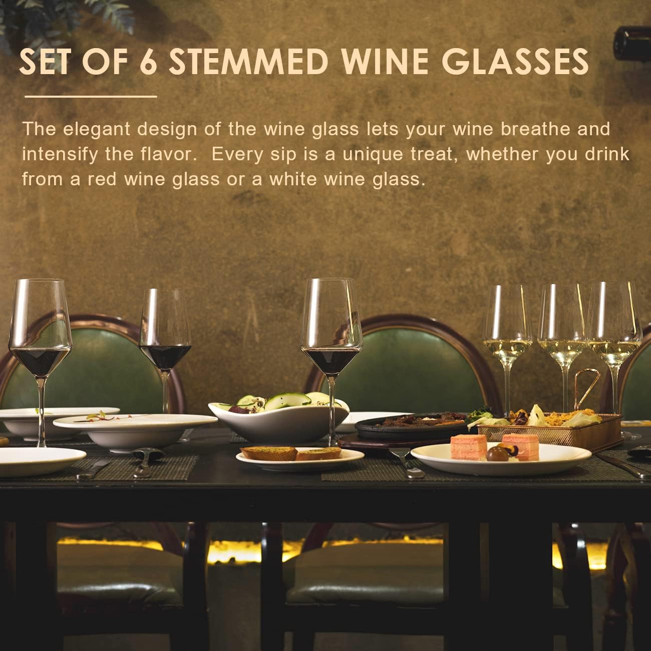 Wine Glasses Set of 6,Long Stem White/Red Wine glasses,14oz Hand Blown Premium Crystal Wine Glass,Gift Packing Burgundy Glasses | Long Stem, Hand Blown, Wine Glass, Gift Packing, Burgundy Glasses - Image 7