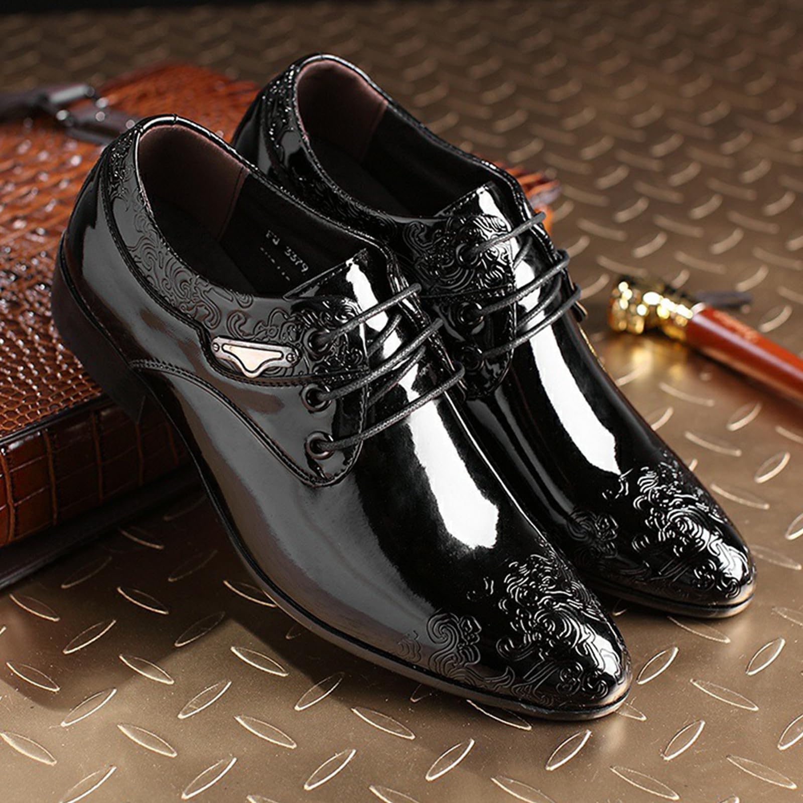 Uomo Scarpe Eleganti Classiche in Pelle Scarpe Business | Basse comode Scarpe da Formale Stringate A Punta Matrimoni Oxford Smoking Festa Ufficio