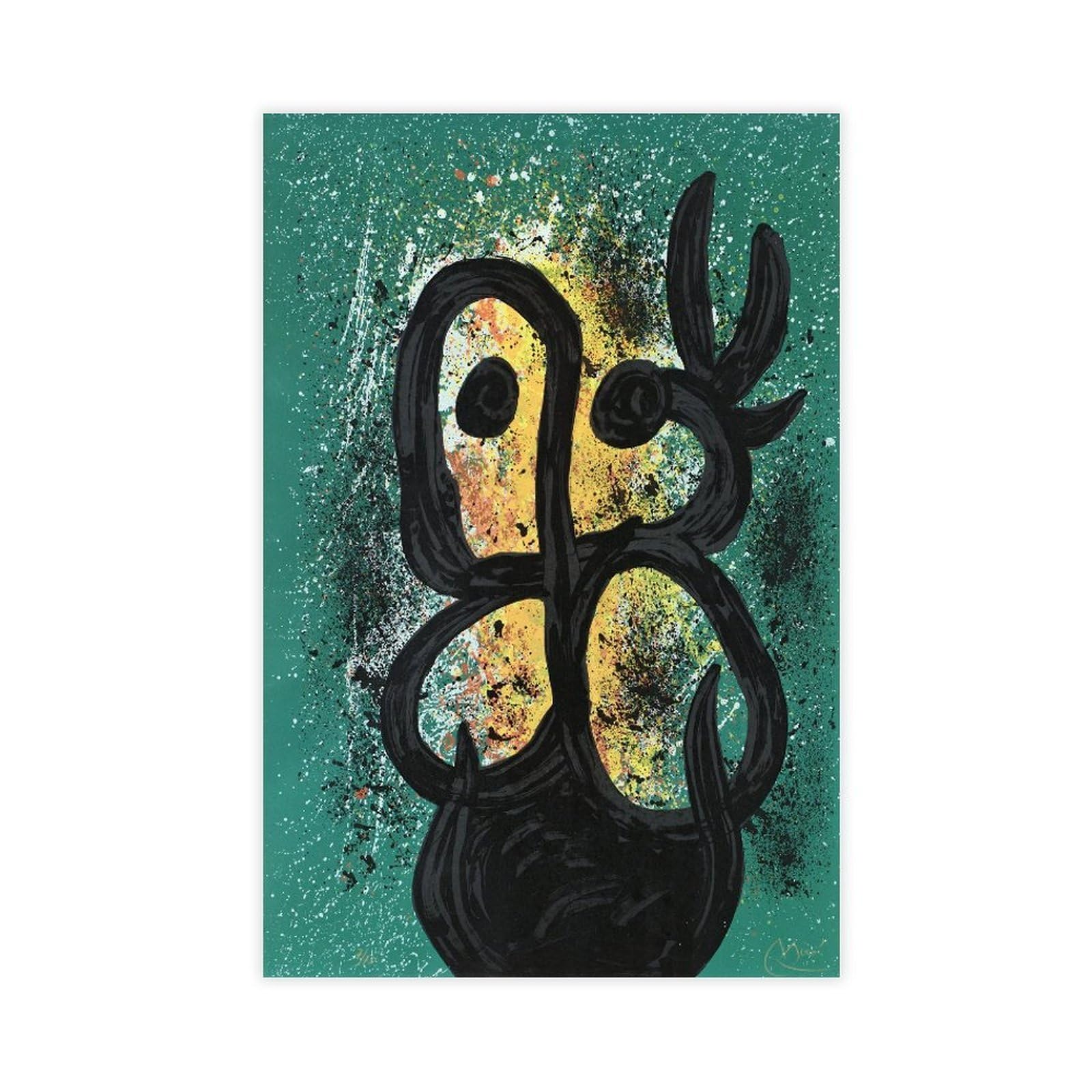 WCYB Femme Al A Colombe. by Joan Miro Prints Posters Canvas Deco Paintings Wall Art For Office Living Room Unframe 20" L X 30" W