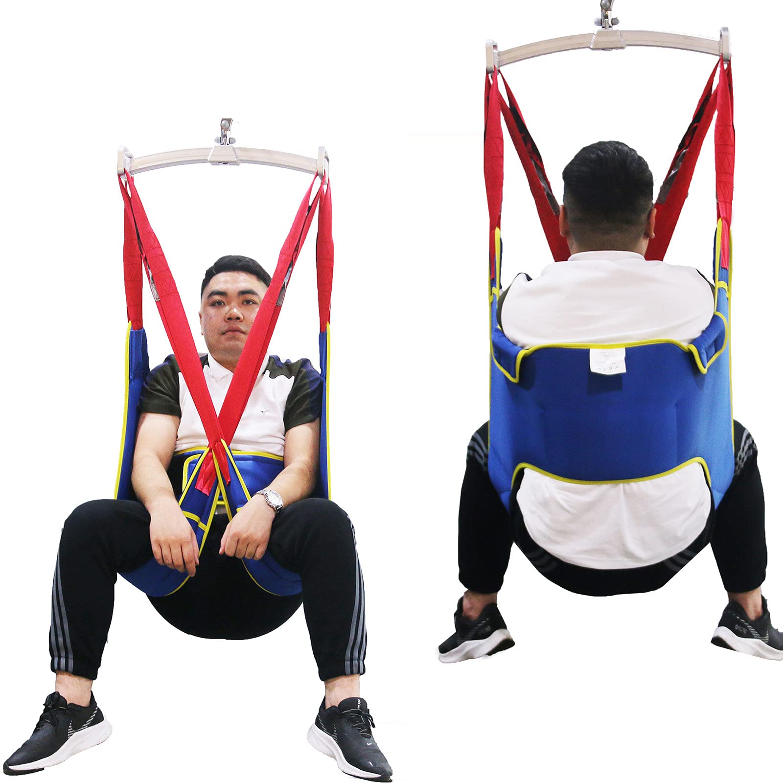 ArnéS ElevacióN Paciente Cuerpo Completo,GrúA de Paciente,Eslinga de ElevacióN con Altura Ajustable,Carga MáXima de 230 Kg de Resistencia A La TraccióN