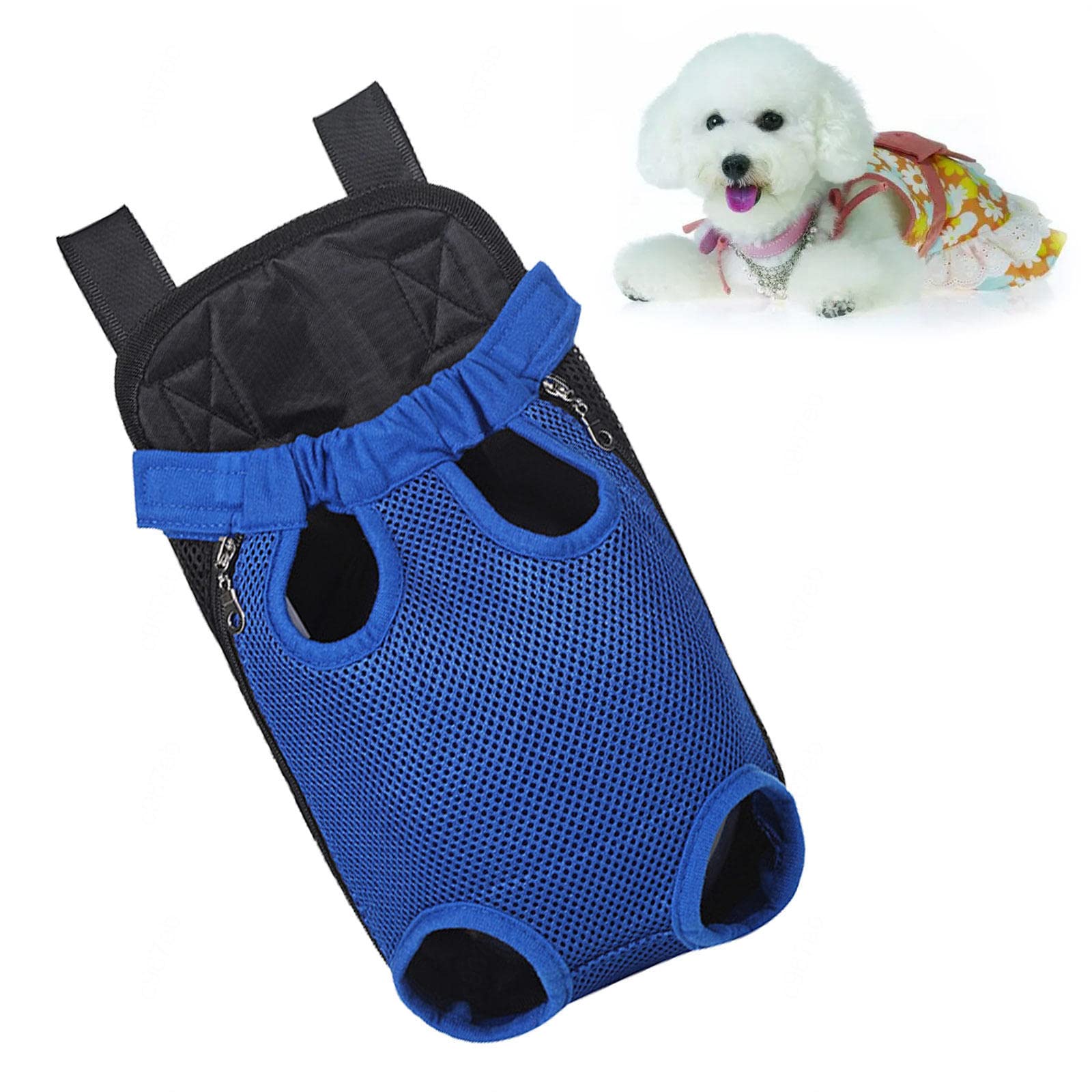 Zaino per Animali Domestici per Cani Gatti, Borsa per Il Trasporto Anteriore per Cani di Taglia Media e Piccola, Borsa per Il Trasporto del Cane sul Petto, Gambe Regolabili Fuori,L-Extralarge