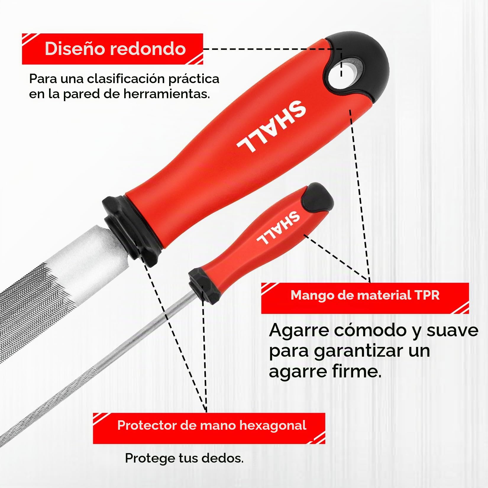 SHALL Juego de 17 limas de metal para metal, madera y plástico, 4 limas de mano y 12 de aguja, cepillo de alambre, lima de metal de alta calidad con caja de almacenamiento.