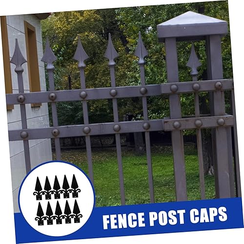 Miniatura 7 de DOITOOL 20 piezas de cabeza de valla de plástico tapas de poste de valla de piezas de valla tapas de metal valla de metal valla de metal cercado de