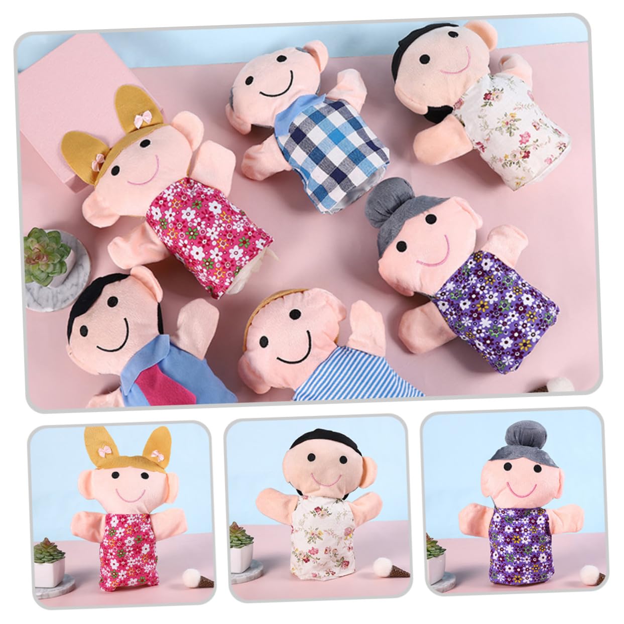 SUPVOX 6 pezzi Marionette da Mano Morbide in Peluche per Giocattolo Educativo e Creativo per Sviluppo Manualità e Immaginazione Adatto e Adulti
