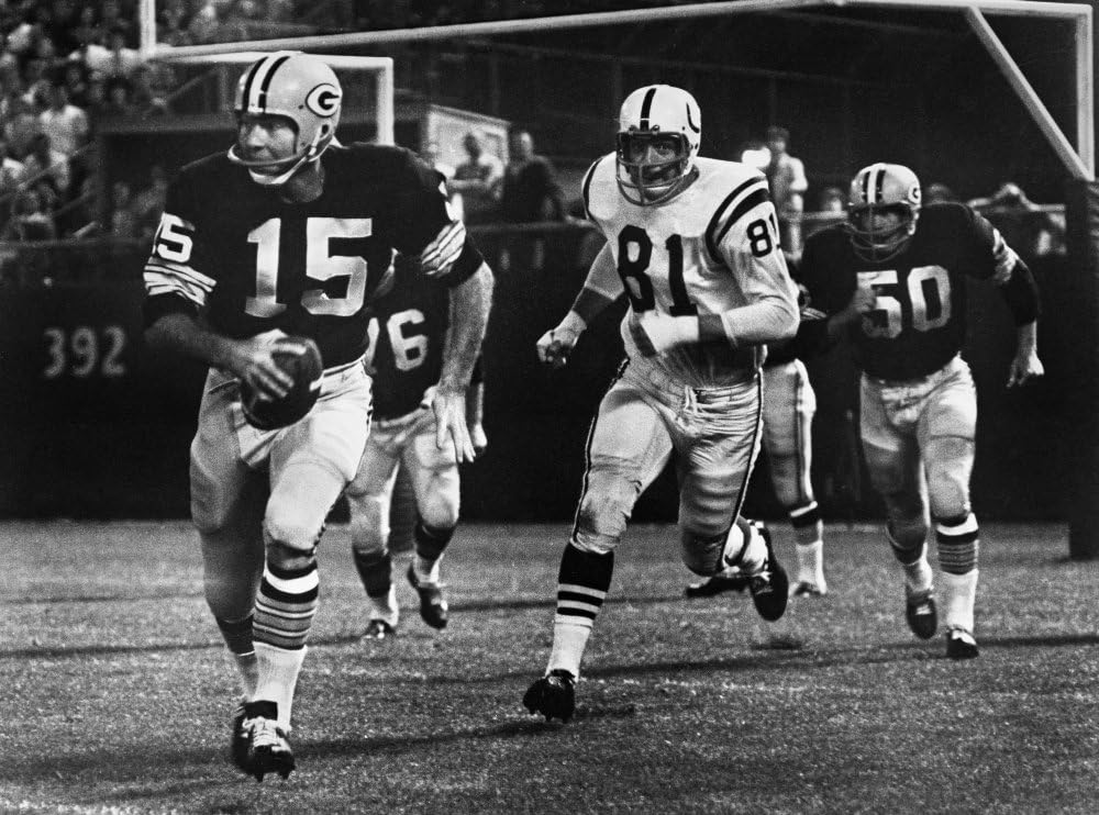 Football Game 1966 Nquarterback Bart Starr Of The Green Bay Packers Attempting To Run For A First Down Against The Baltimore Colts After Failing To Find An Open Receiver During A Game At County Stadiu