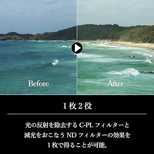 Miniatura 4 de Haida - Filtro magnético sólido neutro de densidad neutra 1.8 y filtro polarizador circular para soporte de filtro M15, 6 paradas