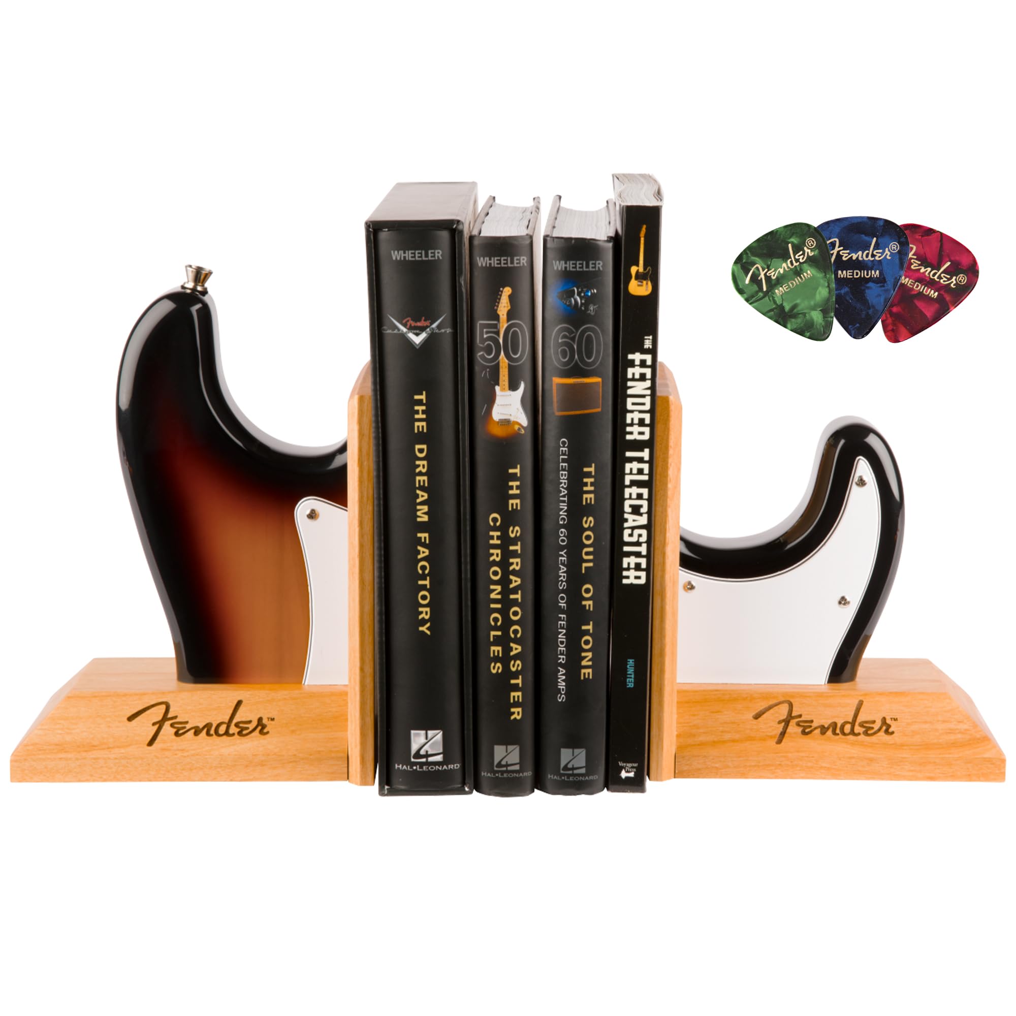 Amazon.com: Fender Sunburst Strat Body Bookends Bundle with