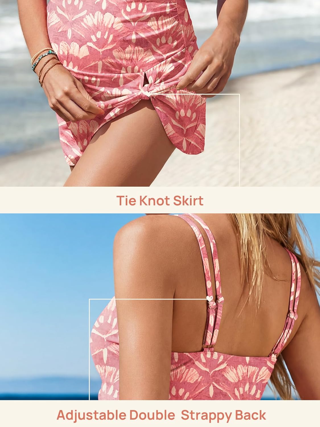 Summer Mae Ribbed Maternity One Piece Swim Dress Pregnancy Swimsuit with Built-in Bottom Swimwear Tie Knot Skirt Bathing Suit