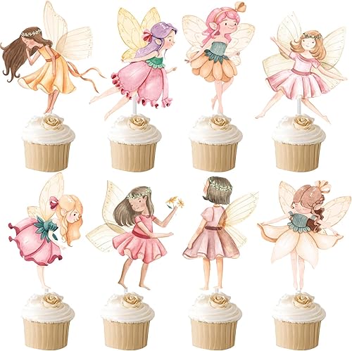 Miniatura 2 de Decoración para cupcakes de hadas, 24 piezas de decoración para cupcakes de hadas, decoración de fiesta de cumpleaños, decoración de fiesta de