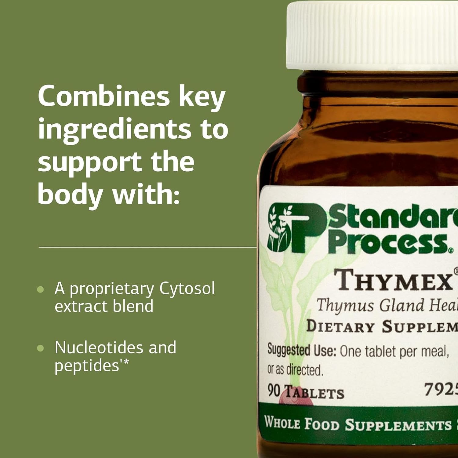 Standard Process Thymex - Cytosol Extract Dietary Supplement for Immune Health - Gluten-Free, Non-Dairy, & Non-Soy - 90 Tablets (90 Servings)