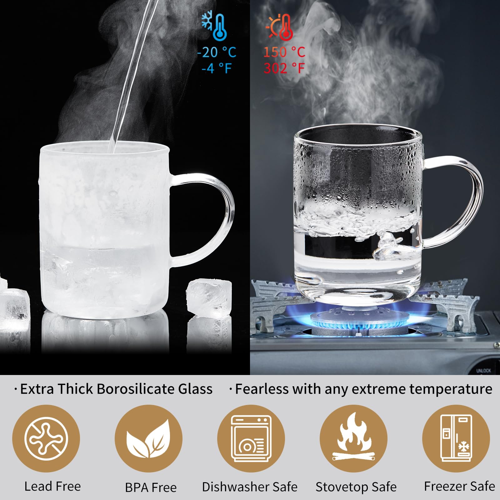 DOPUDO Glass Tea Cup with Infuser and Lid, 17.6oz/520ml Large Borosilicate Teacup,Tea Glass, Clear Mug for Loose Leaf Tea, Blooming Tea, Microwave & Dishwasher Safe - Tea Maker Gift for Birthday.: Glass Tea Cup with Infuser and Lid, 17.6oz/520ml Large Borosilicate Teacup, Clear Mug for Loose Leaf Tea, Blooming Tea, Tea Bags - Perfect Christmas or Birthday Gift for Women