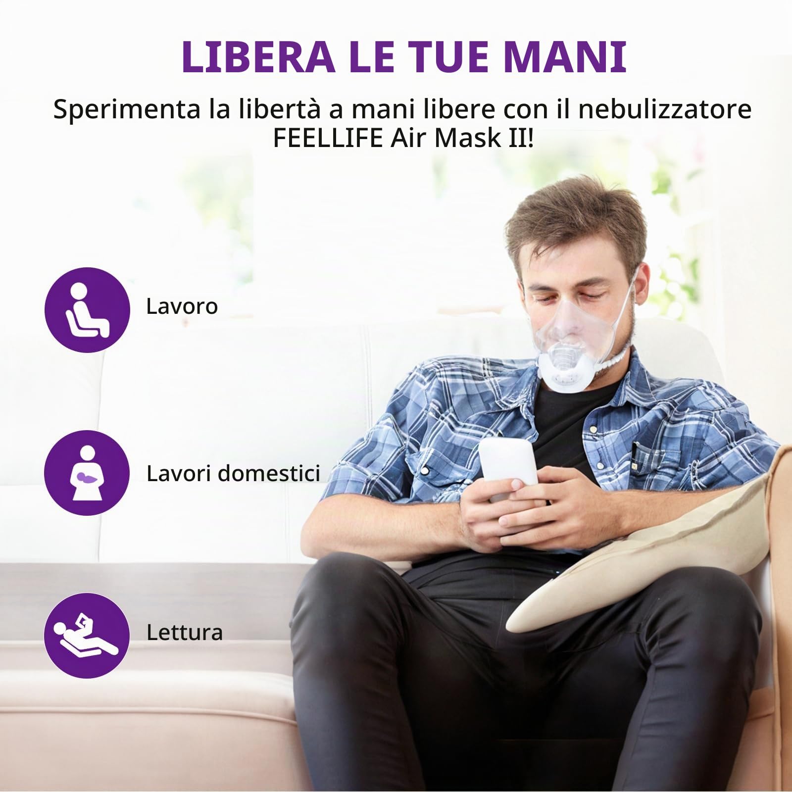 Aerosol Silenzioso con Nebulizzatore Portatile e Inalatore Silenzioso