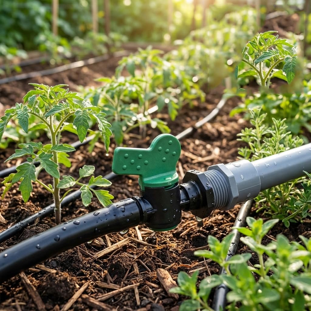 Suinag Pack 50 Valvole di Arresto per Irrigazione a Goccia 16mm x 1/2'' | Valvola di Passaggio per Sistema di Irrigazione a Goccia, Raccordo Rapido, Resistente, nero