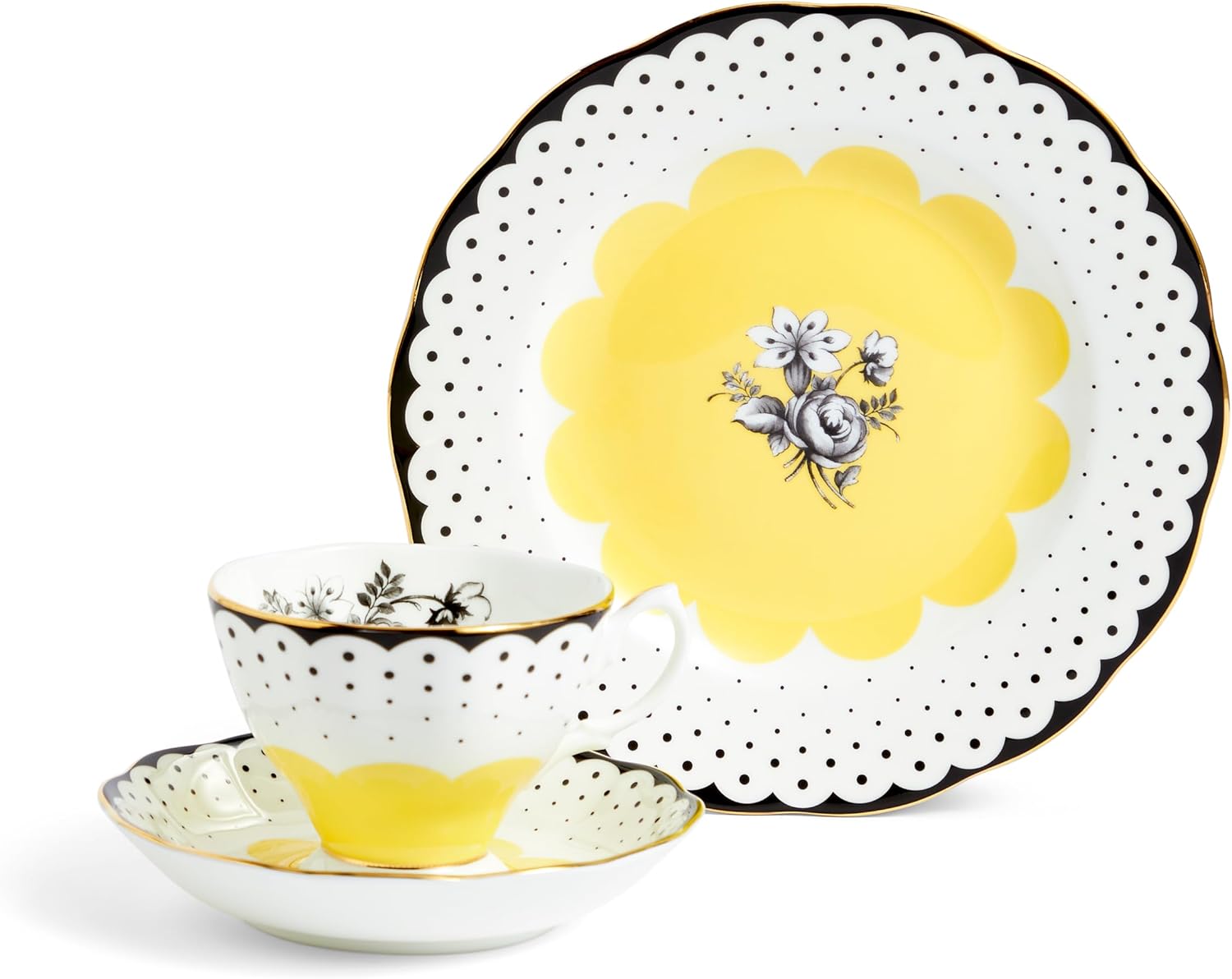 Royal Albert 100 Years Teacup, Saucer, Plate, 3 Piece Set Wanda 1920, Multi