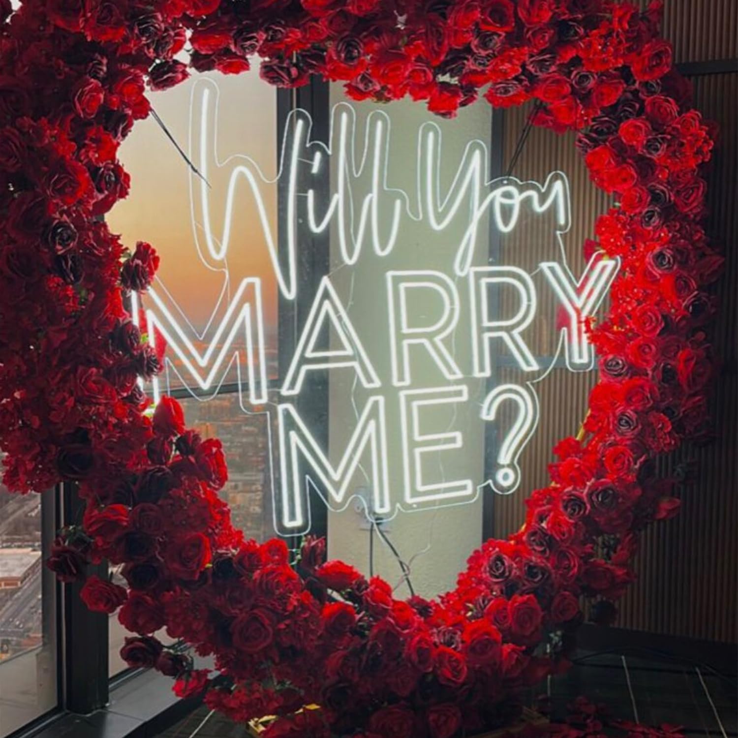 Will You Marry Me Sign Personalized LED Marry Me Light Up Letters White Neon Light Signs with Dimmer Switch for Proposal Wedding Engagement Birthday Party Wall Decor 26 inches