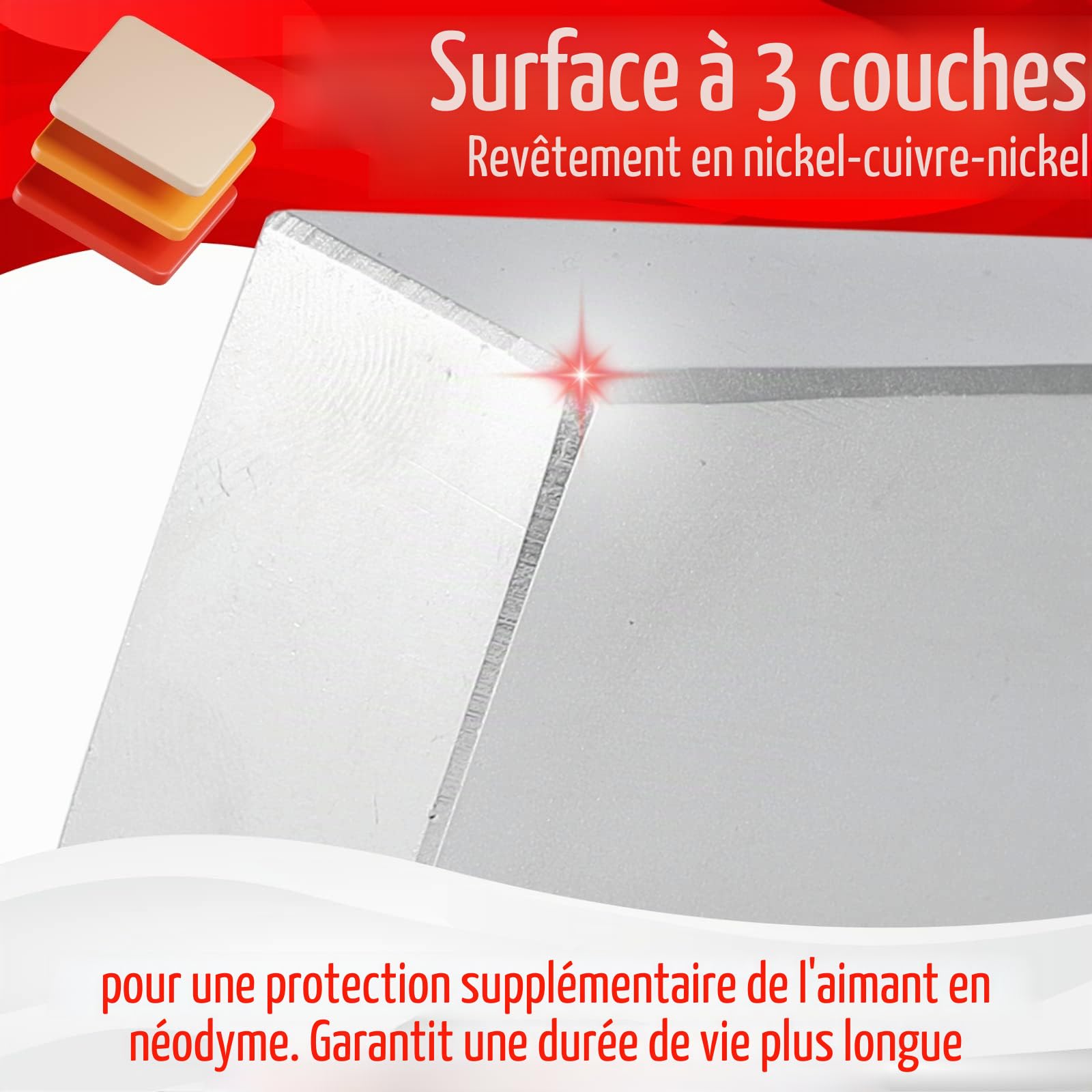 Aimant en néodyme N52 - 80 mm x 40 mm x 20 mm - Extra puissant - Grand aimant en néodyme - Plaque Power Block 220 kg