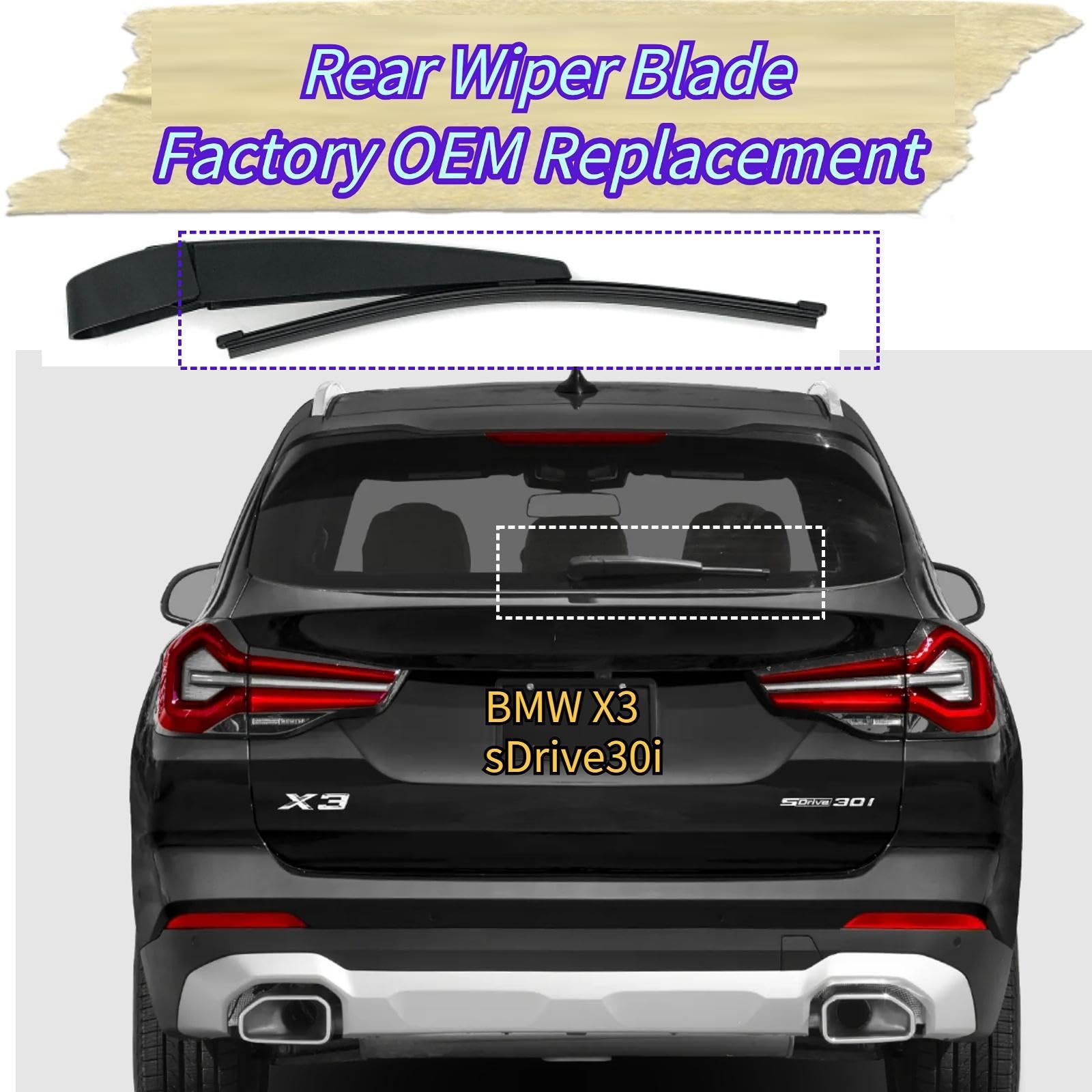 Rear Wiper Blade for BMW X3 G01 M M40i sDrive30i xDrive30e
