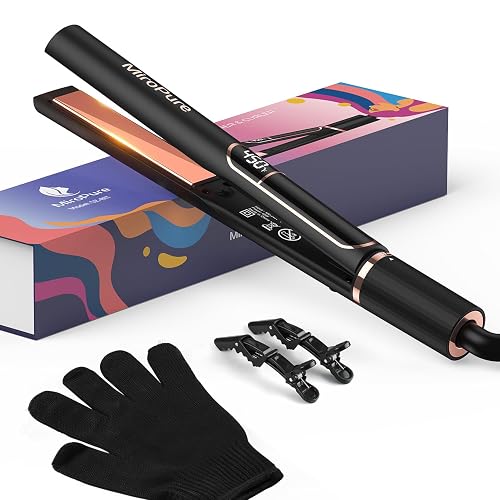 MiroPure Flat Iron Hair Straightener 1 Inch Titanium Plates 15S Heat-up