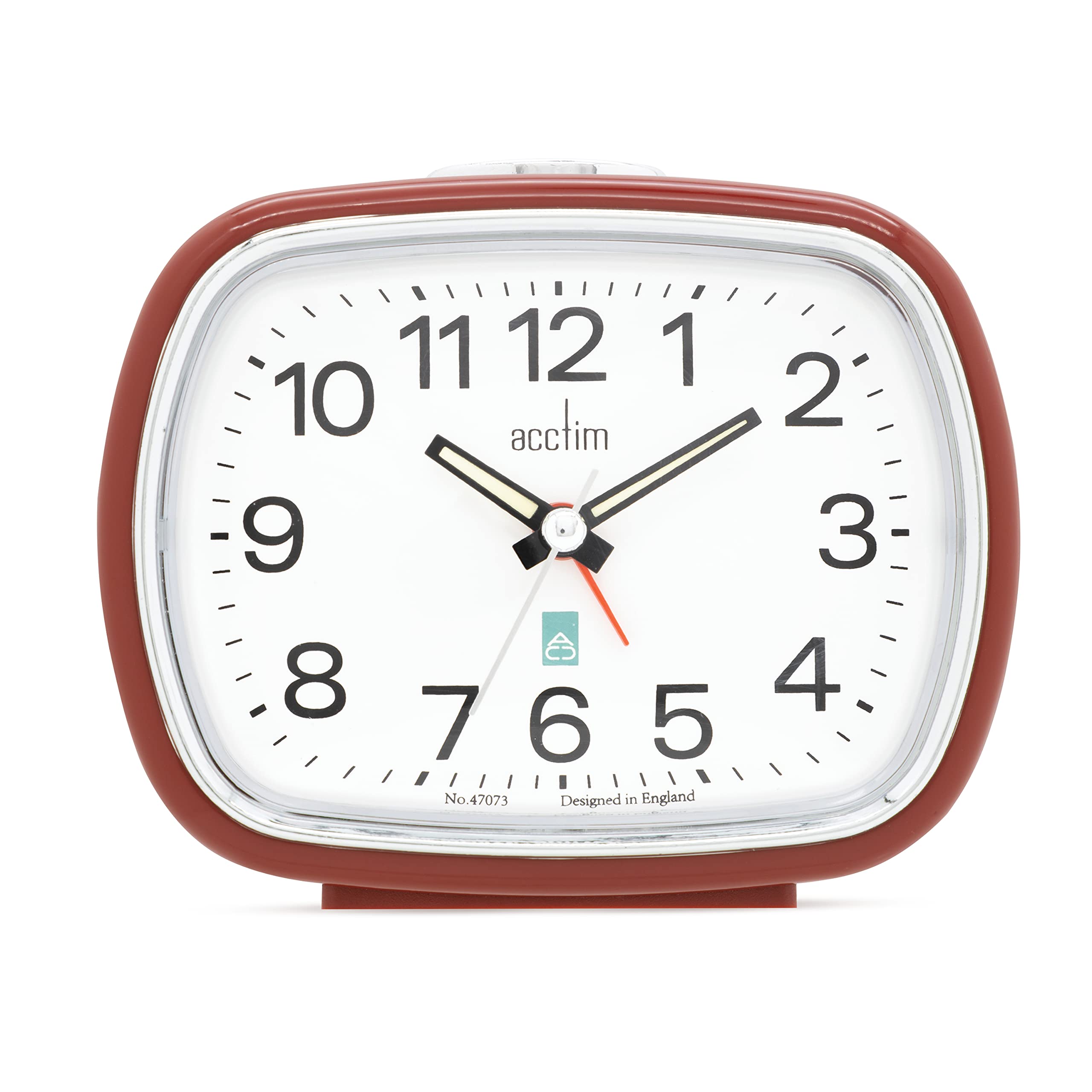 Acctim Camille Analogue Alarm Clock Quartz Luminous Hands Chrome Bezel (Shiraz)
