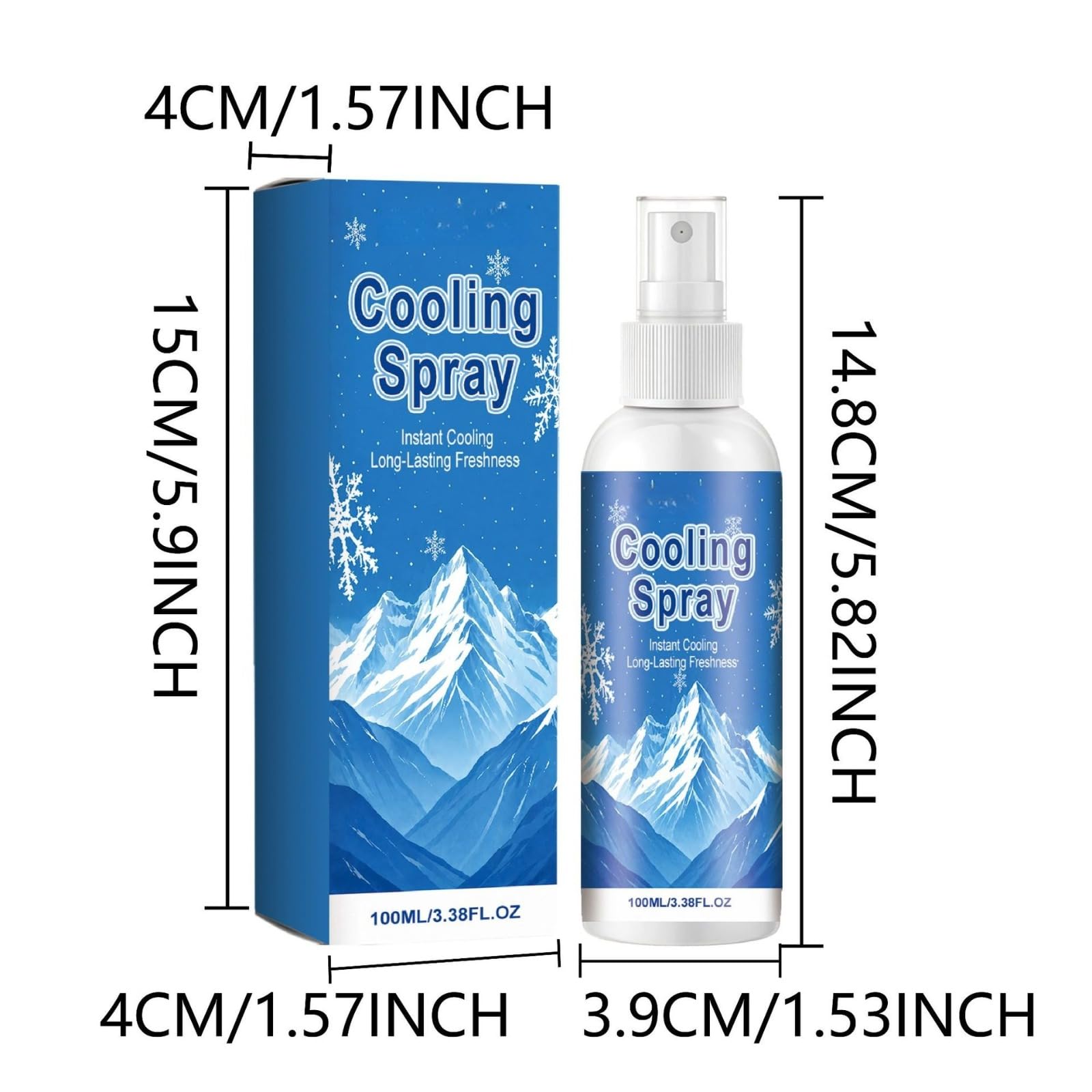 Spray freschezza menta portatile 100ml viso corpo | Nebbia menta freschezza istantanea, formato compatto per sport e viaggi
